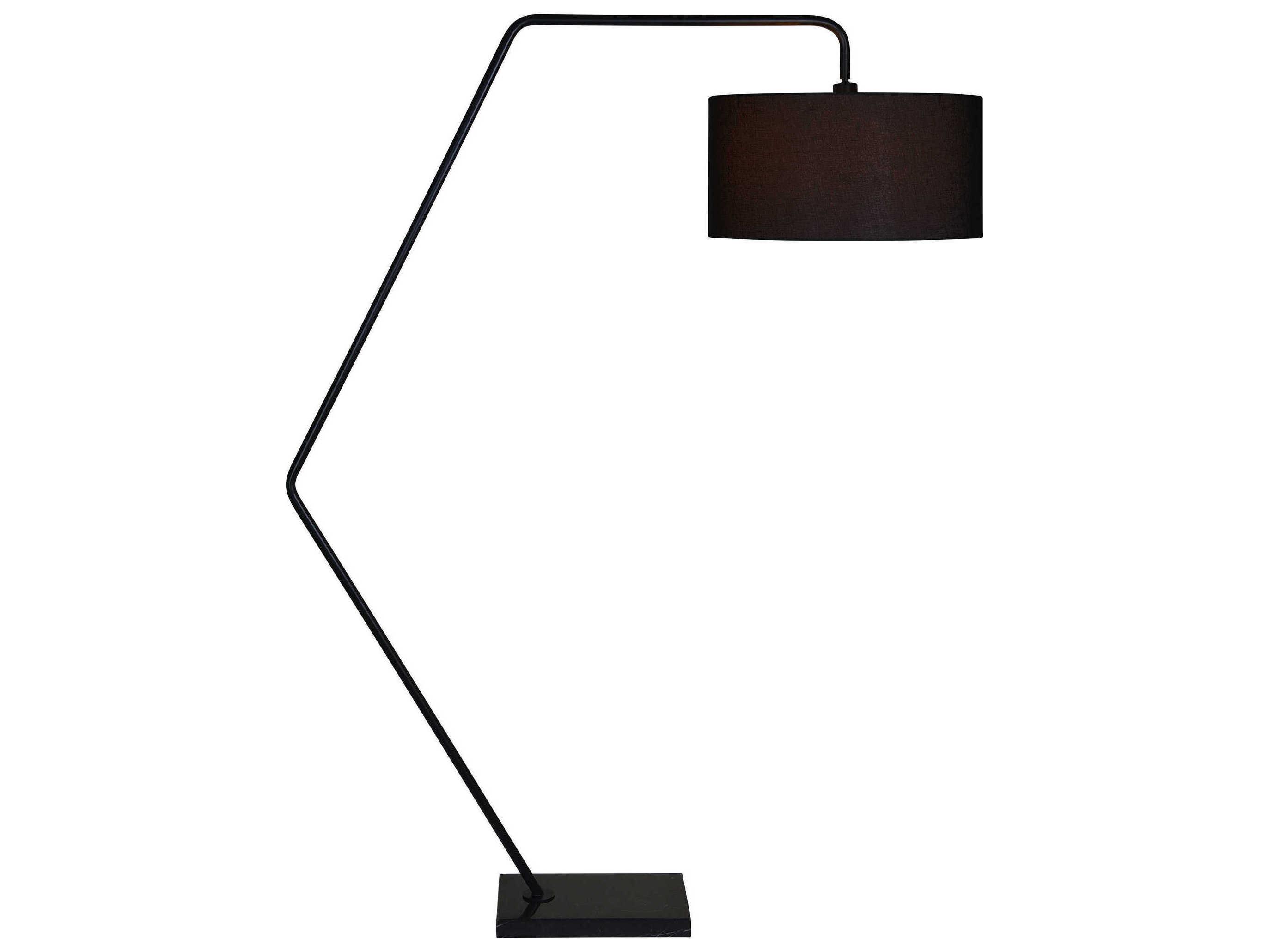 Renwil Penelin Matte Black Linen Floor Lamp
