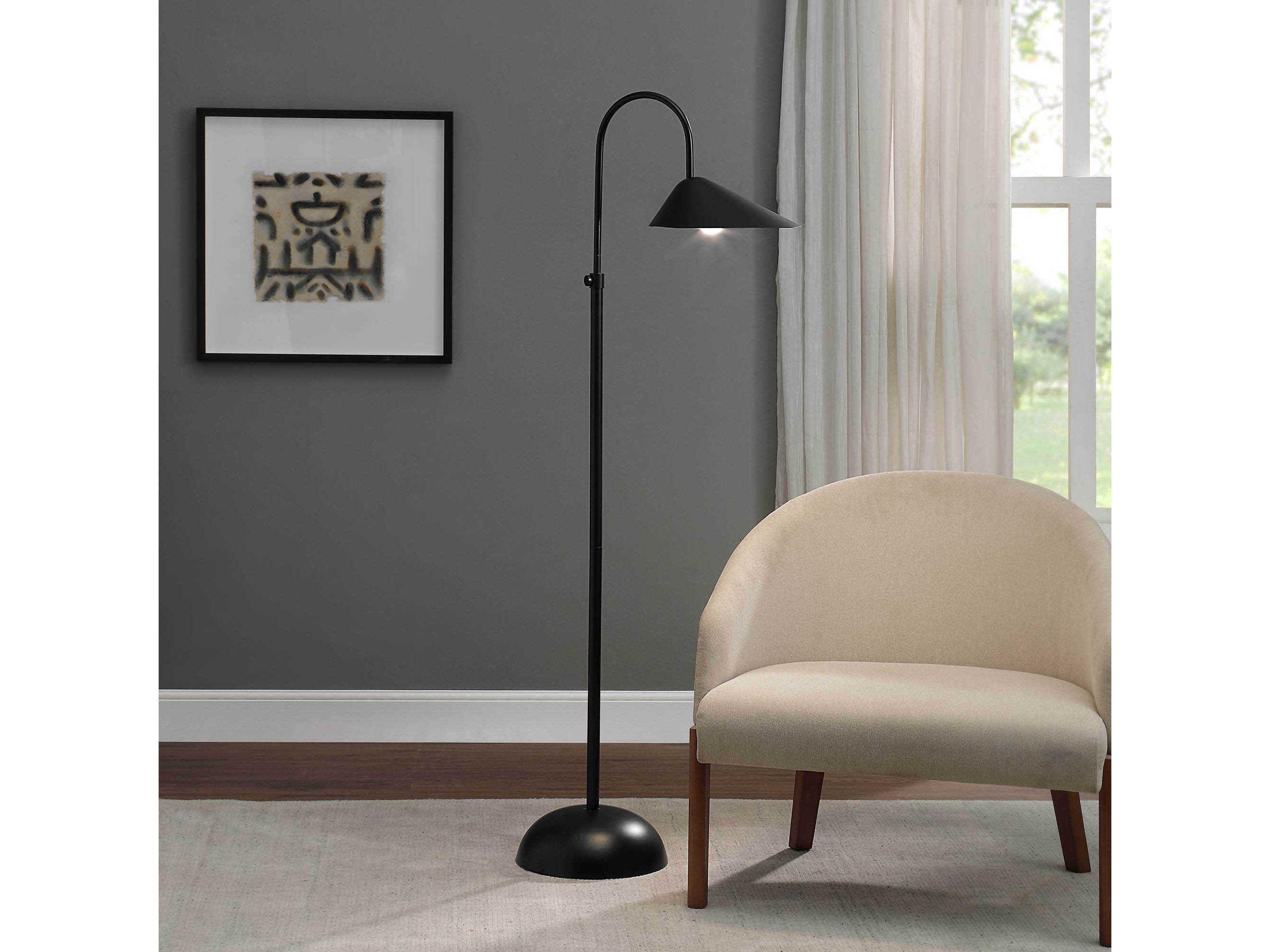 Renwil Forte Matte Black Iron Floor Lamp