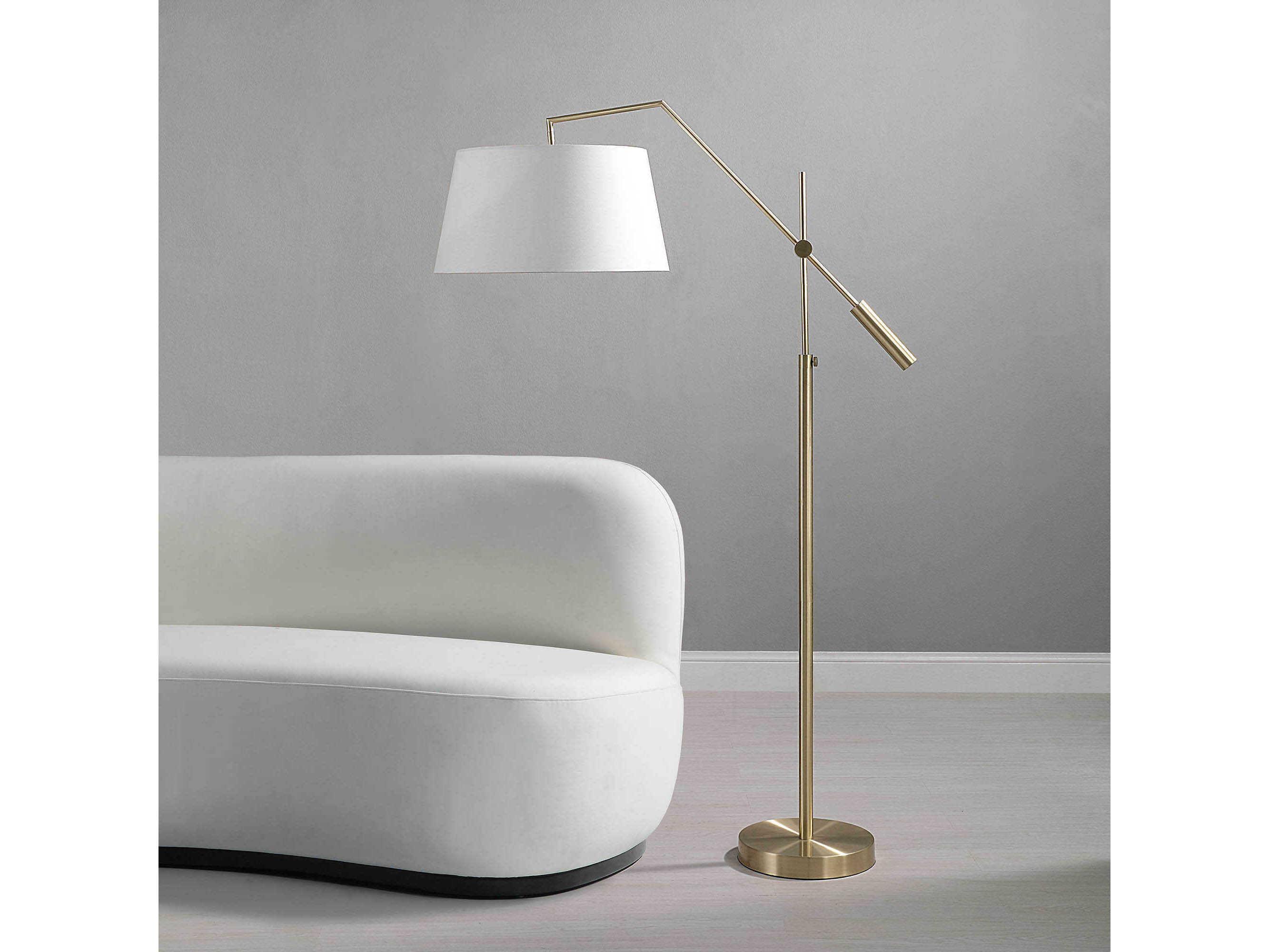 Renwil Claire Satin Brass Floor Lamp