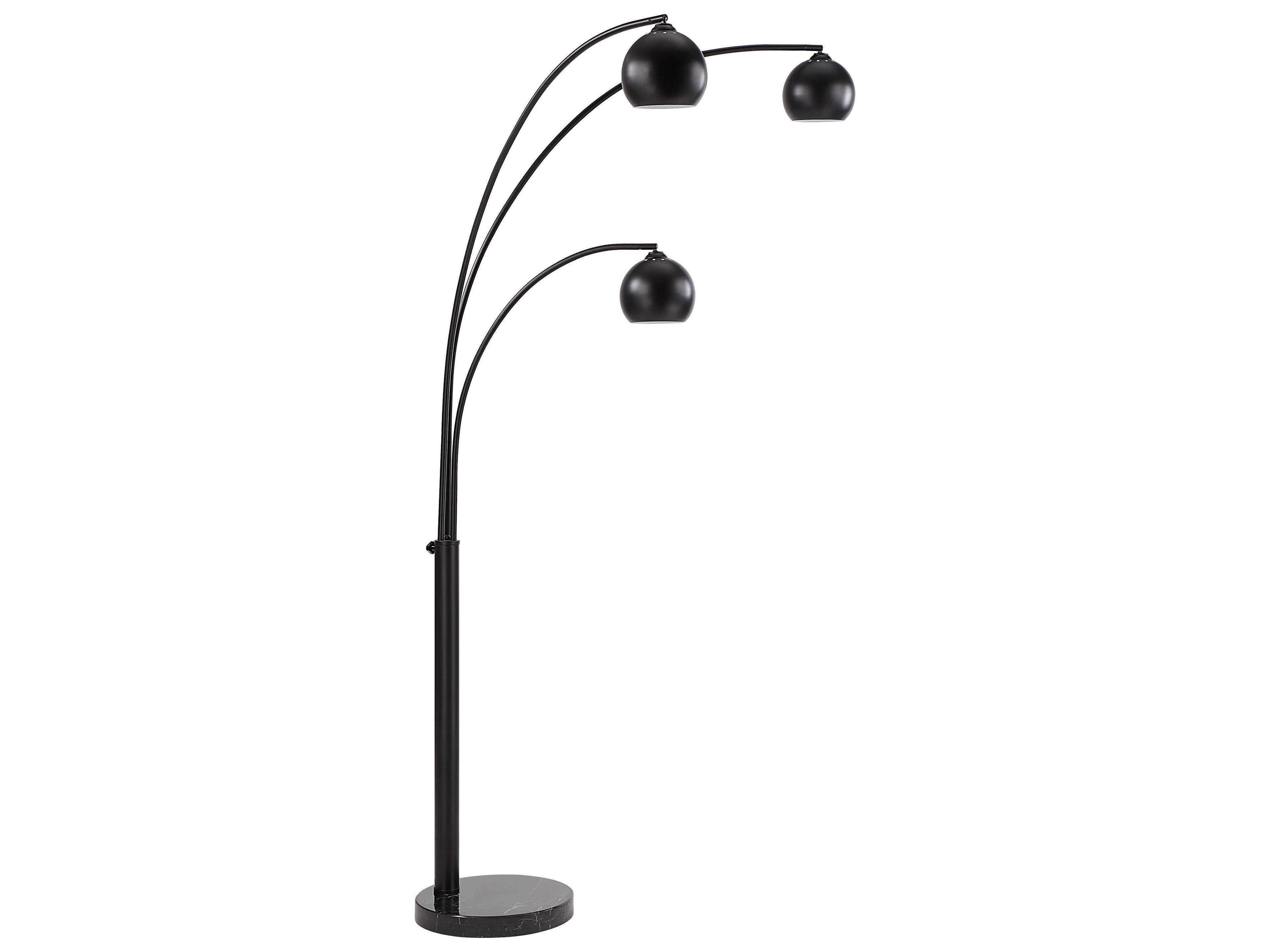 Renwil Folia Matte Black Powder Coated Iron Floor Lamp