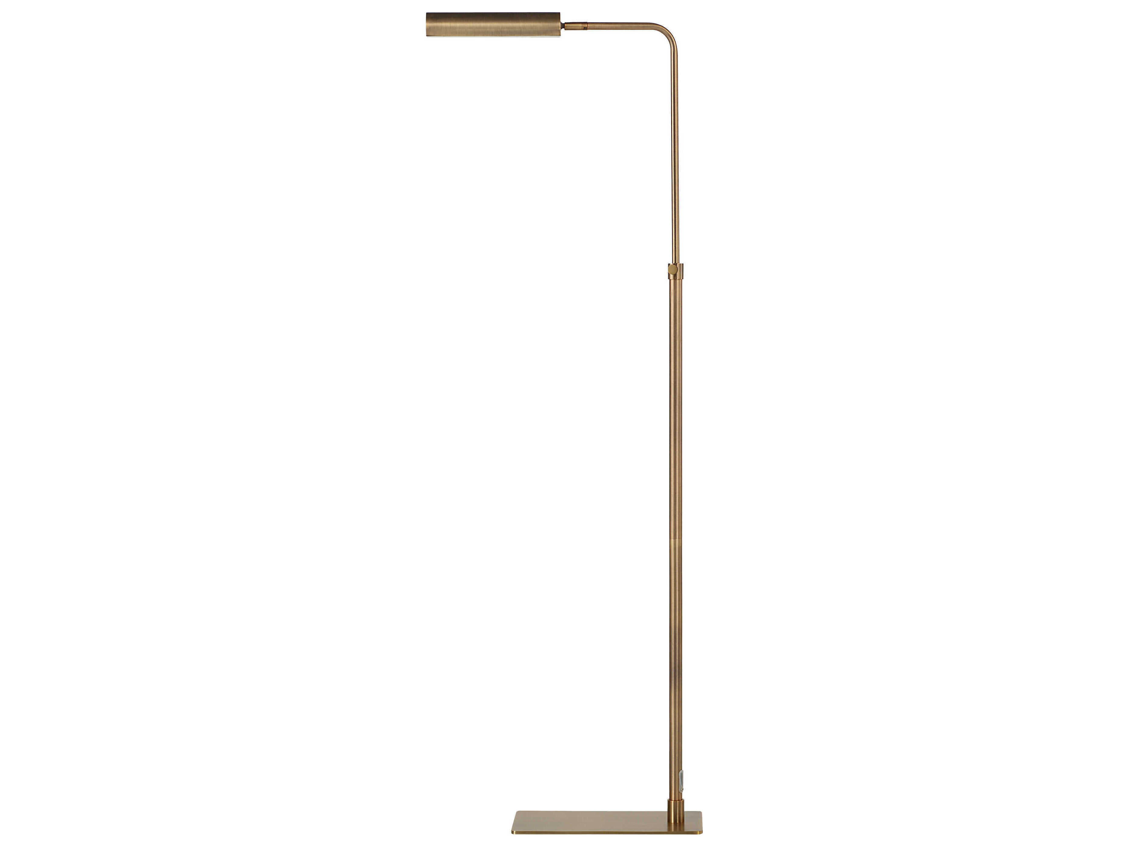 Renwil Kane Plated Dark Antique Brushed Brass Gold Floor Lamp