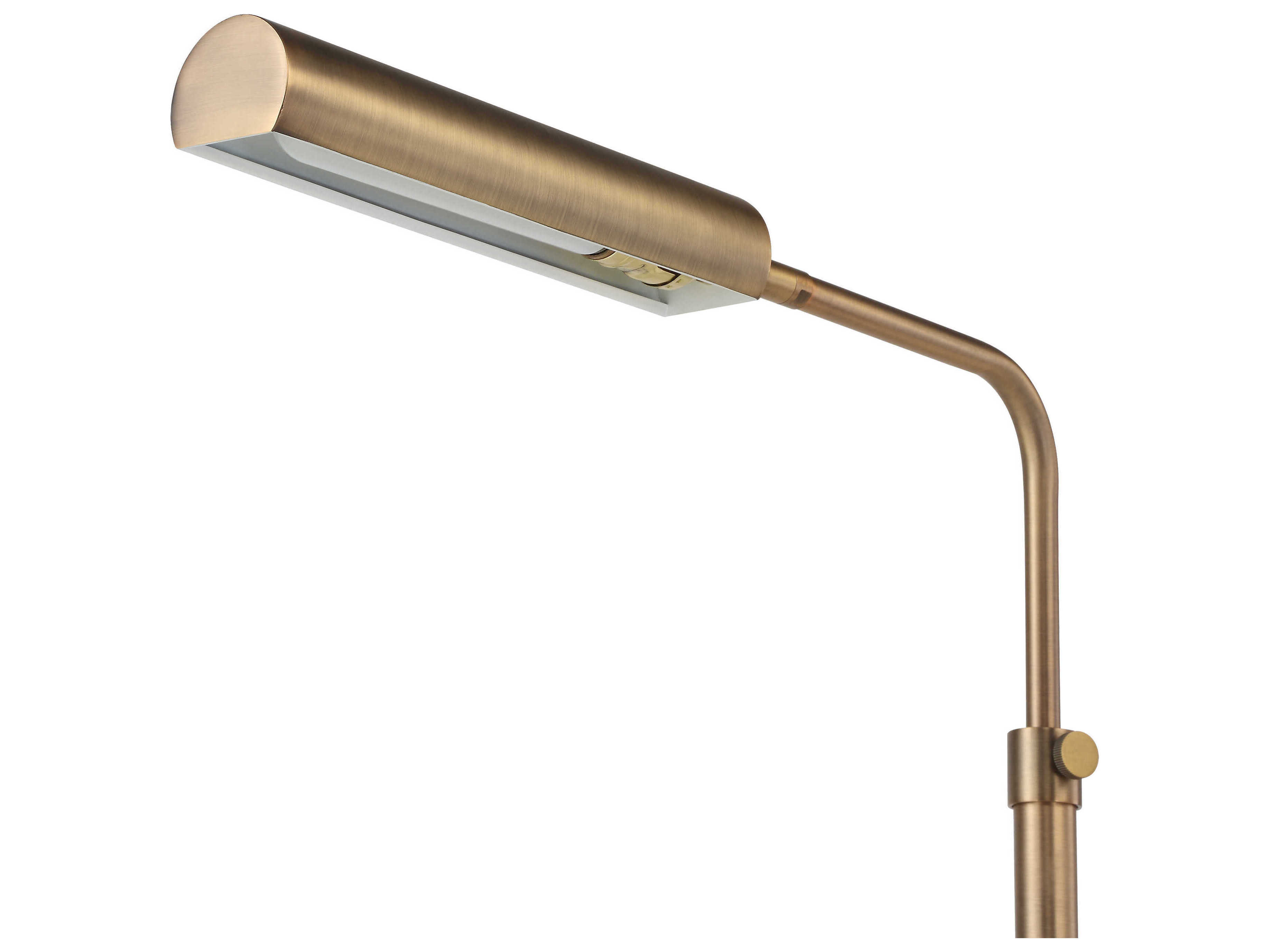 Renwil Kane Plated Dark Antique Brushed Brass Gold Floor Lamp
