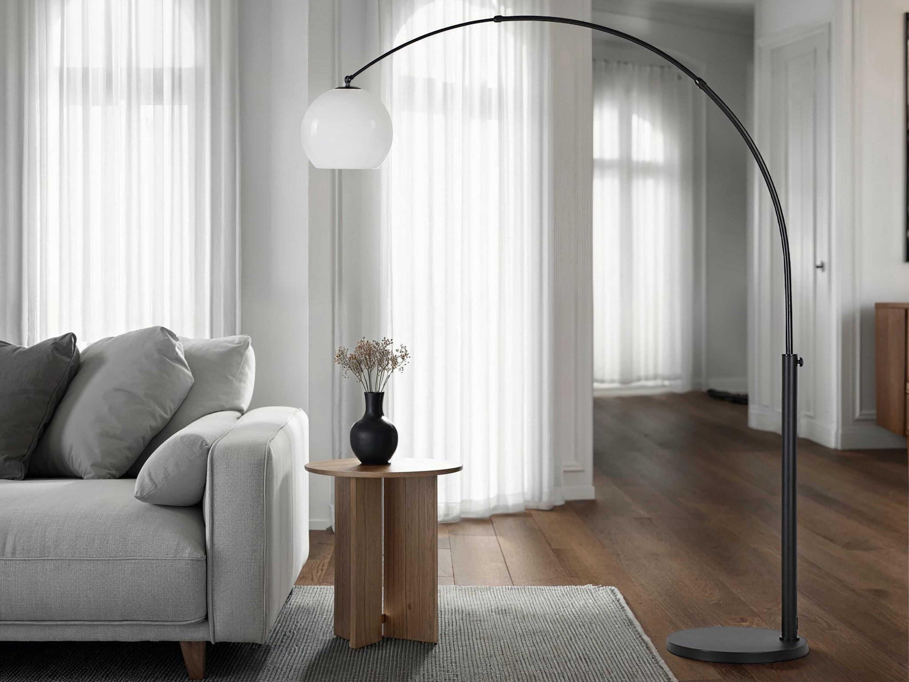 Renwil Pura Powder Coated Black Floor Lamp