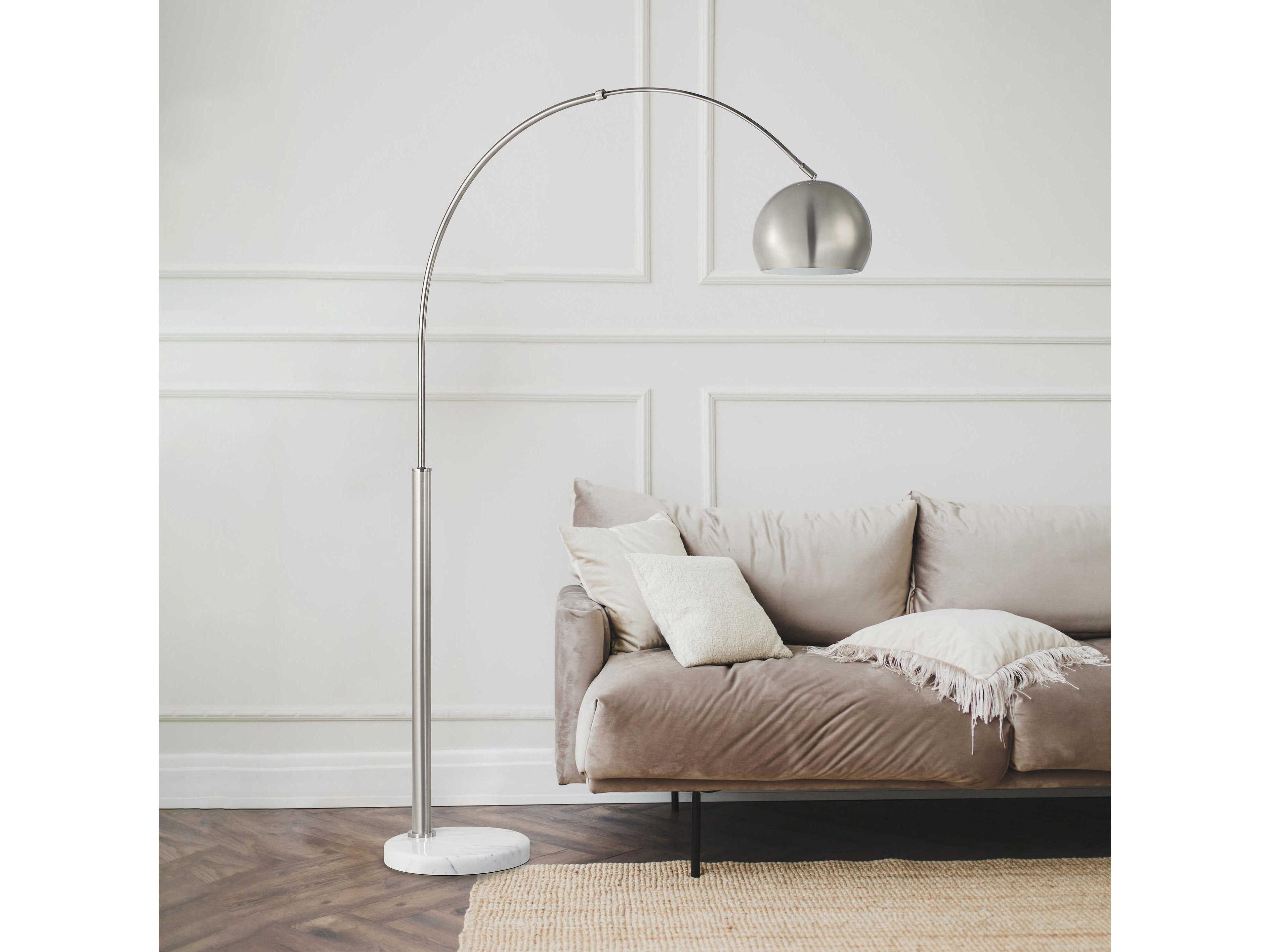 Renwil Aglow Plated Brushed Nickel Iron Floor Lamp