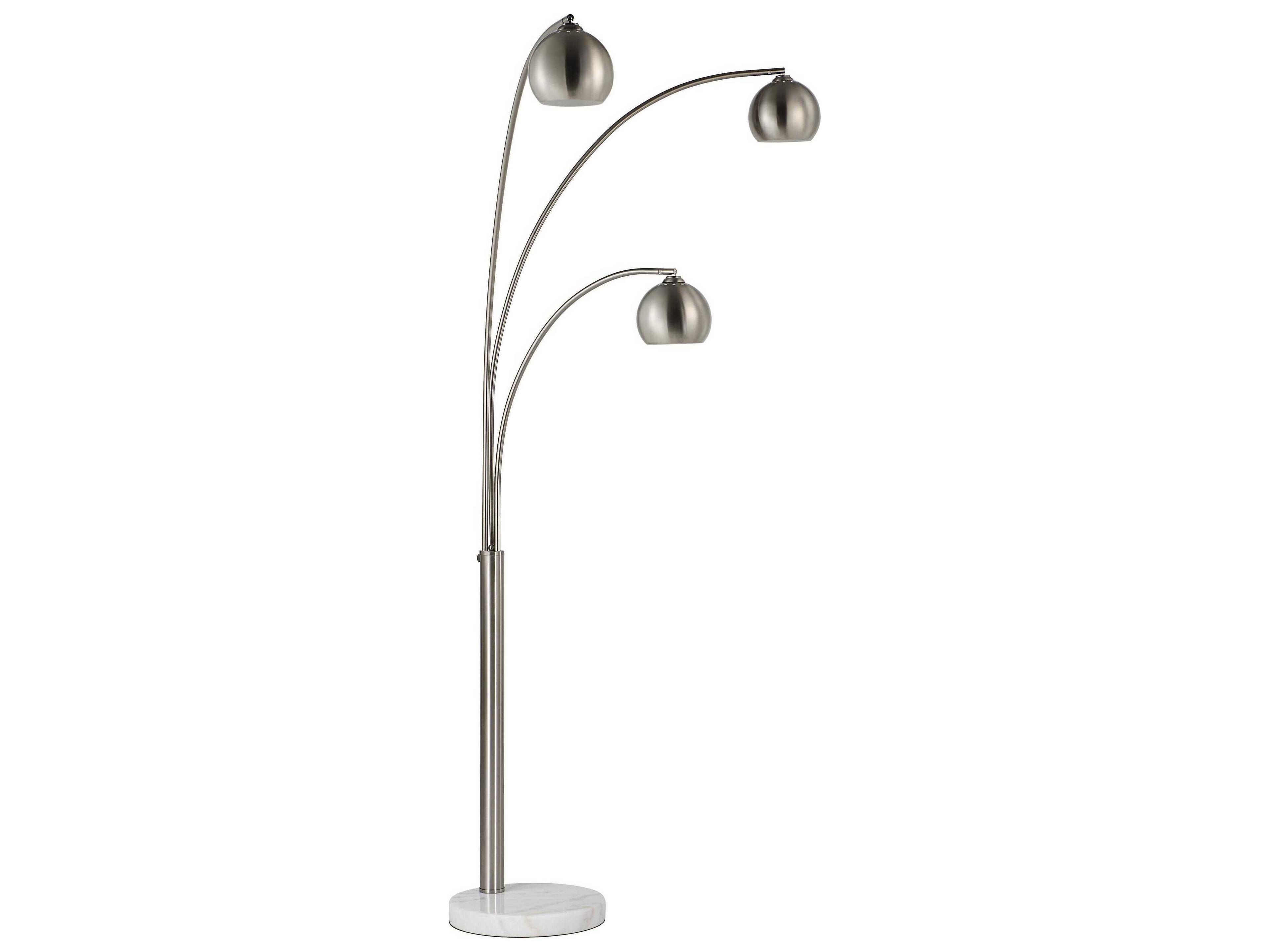 Renwil Aguillard Plated Brushed Nickel Iron Floor Lamp
