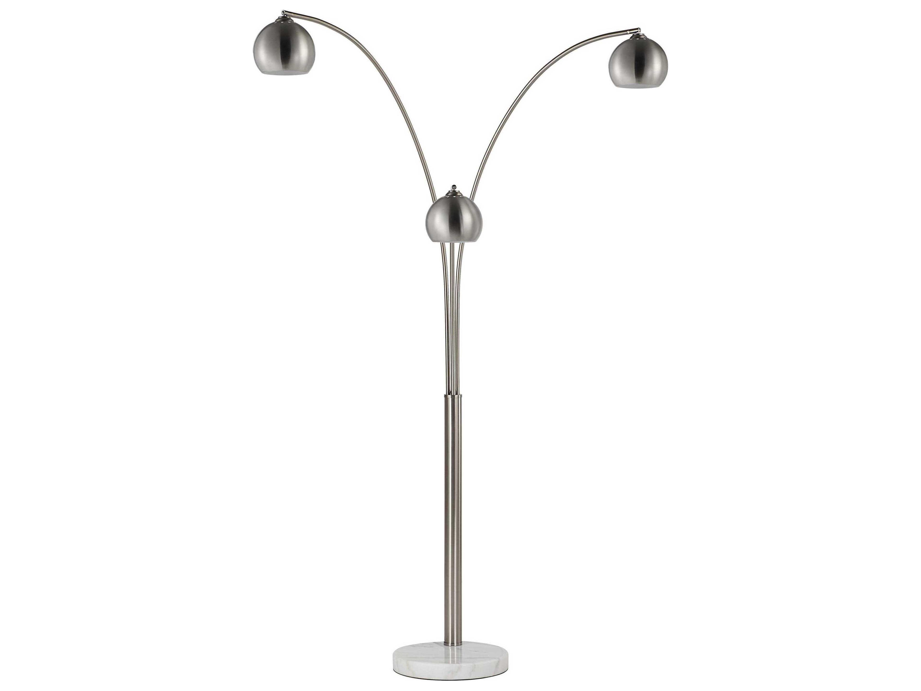 Renwil Aguillard Plated Brushed Nickel Iron Floor Lamp