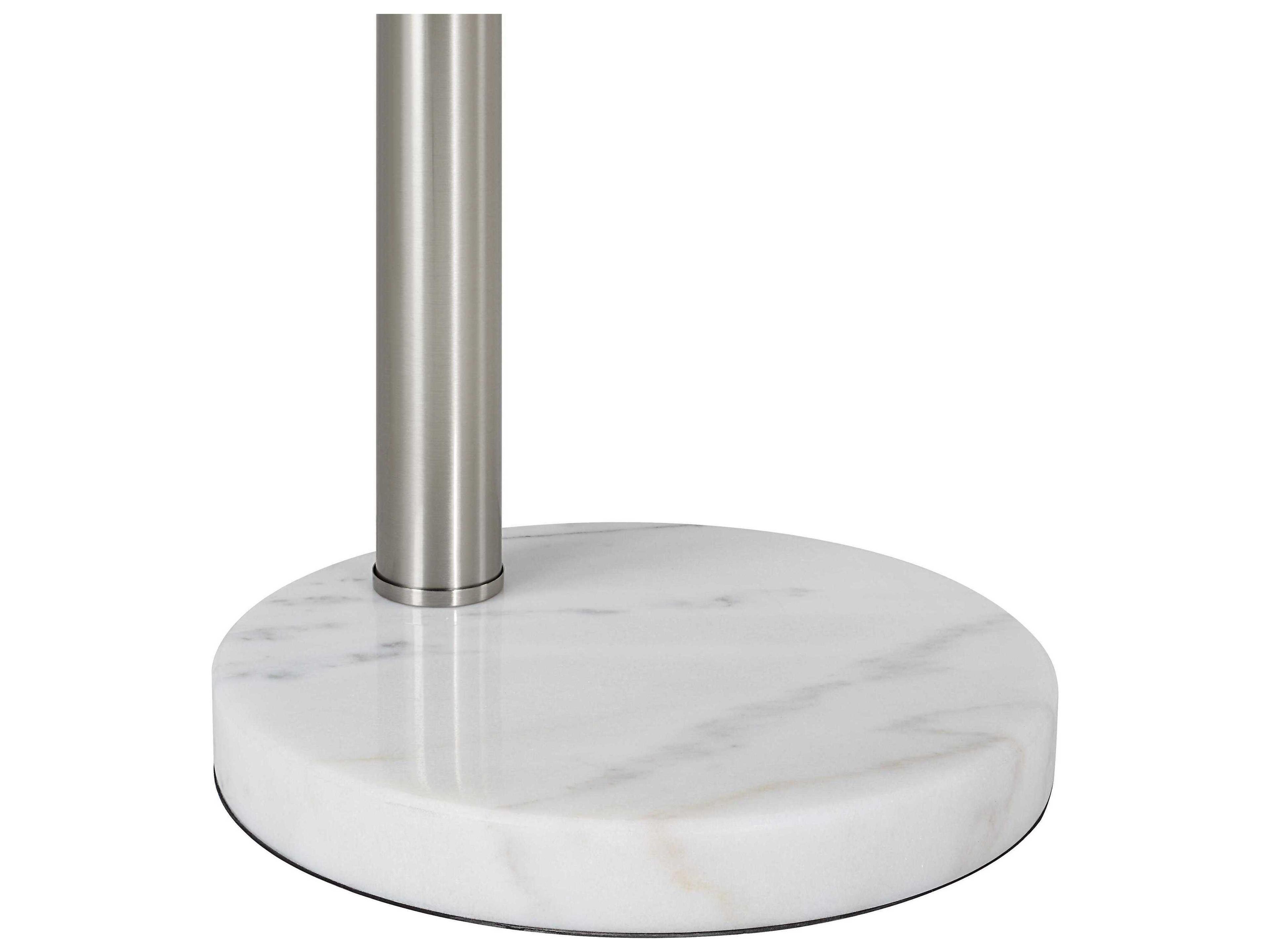 Renwil Aguillard Plated Brushed Nickel Iron Floor Lamp