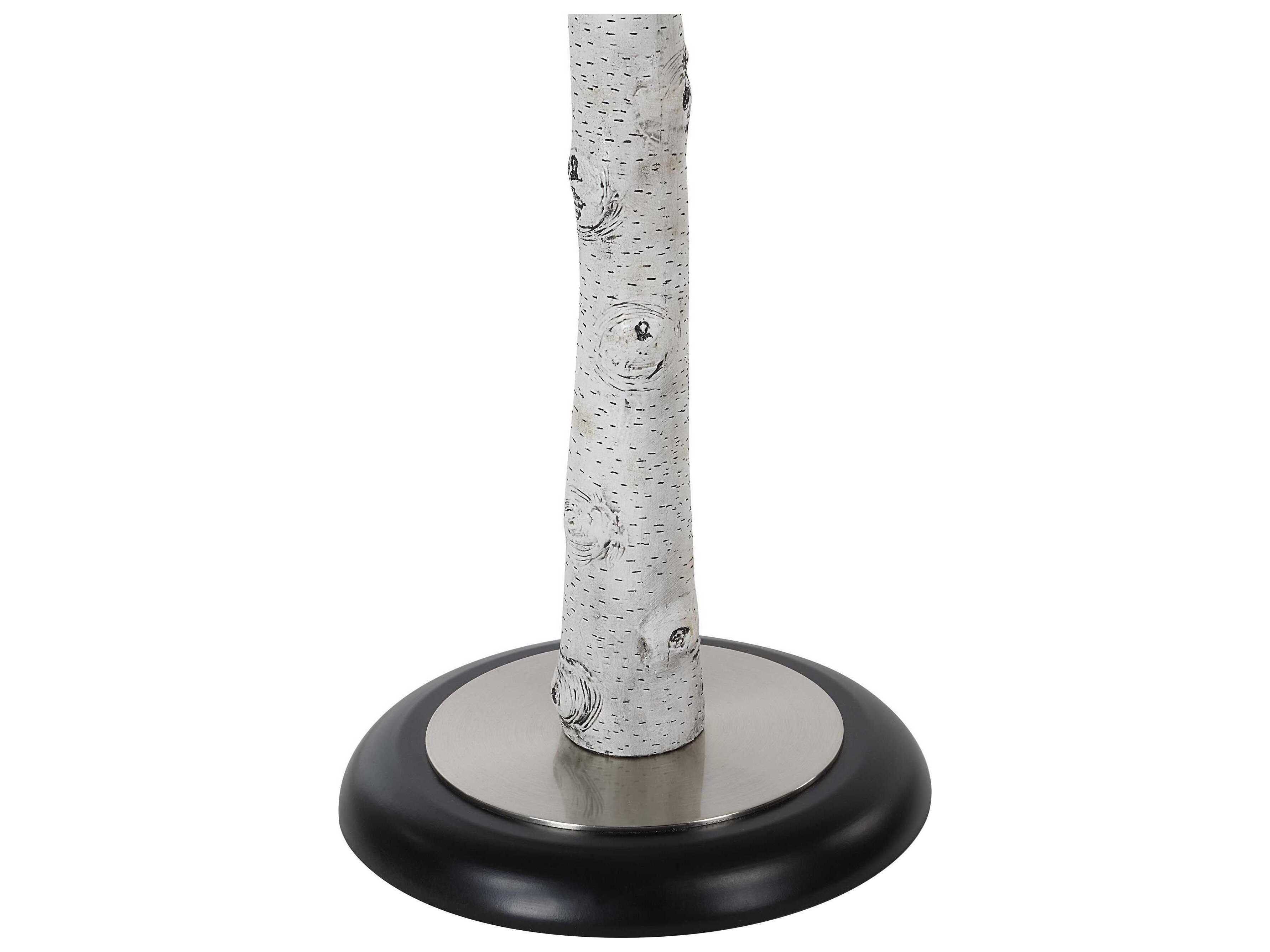 Renwil Criterion Painted White Wash Light Gray Linen Off Floor Lamp