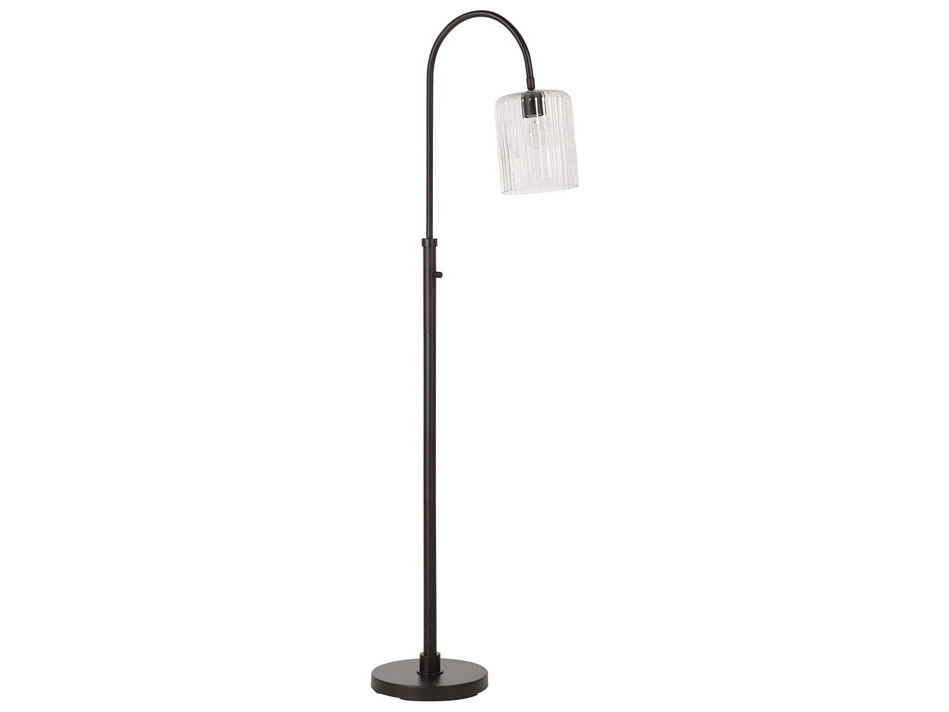 Renwil Danae Powder Coated Bronze Clear Reeded Glass Floor Lamp