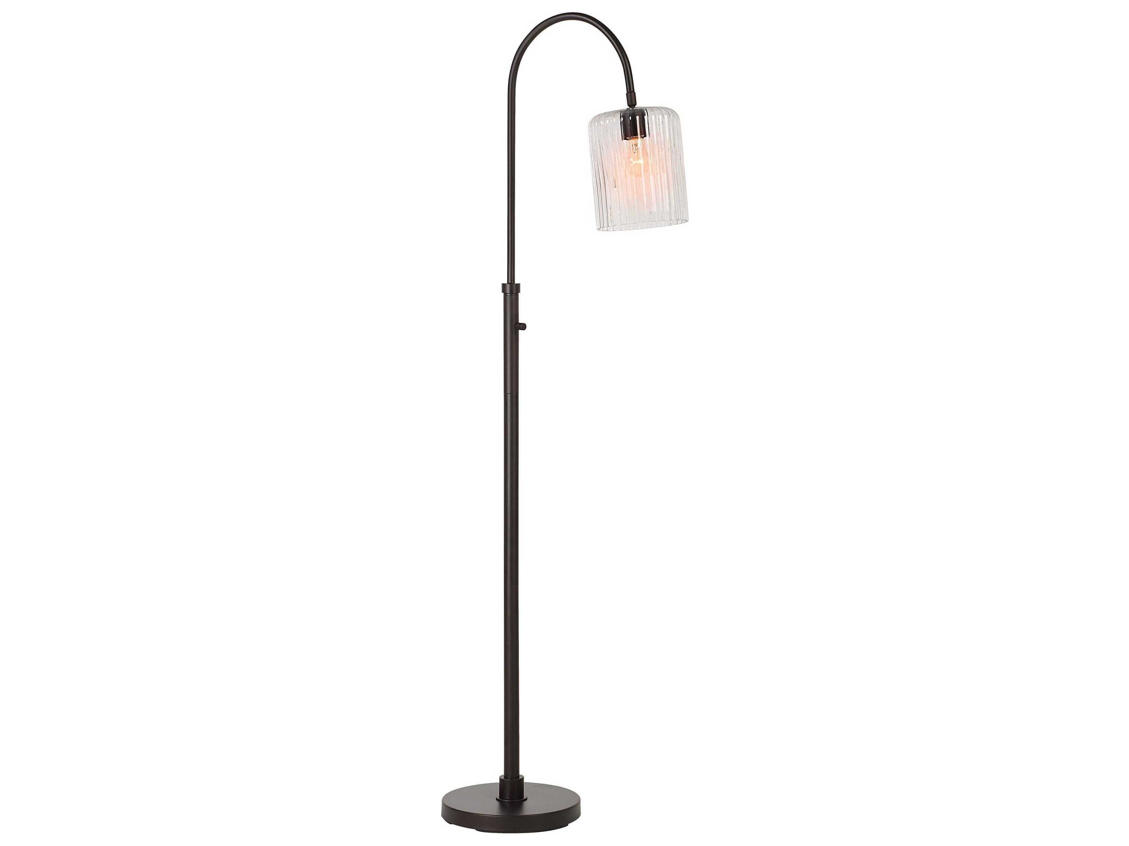Renwil Danae Powder Coated Bronze Clear Reeded Glass Floor Lamp