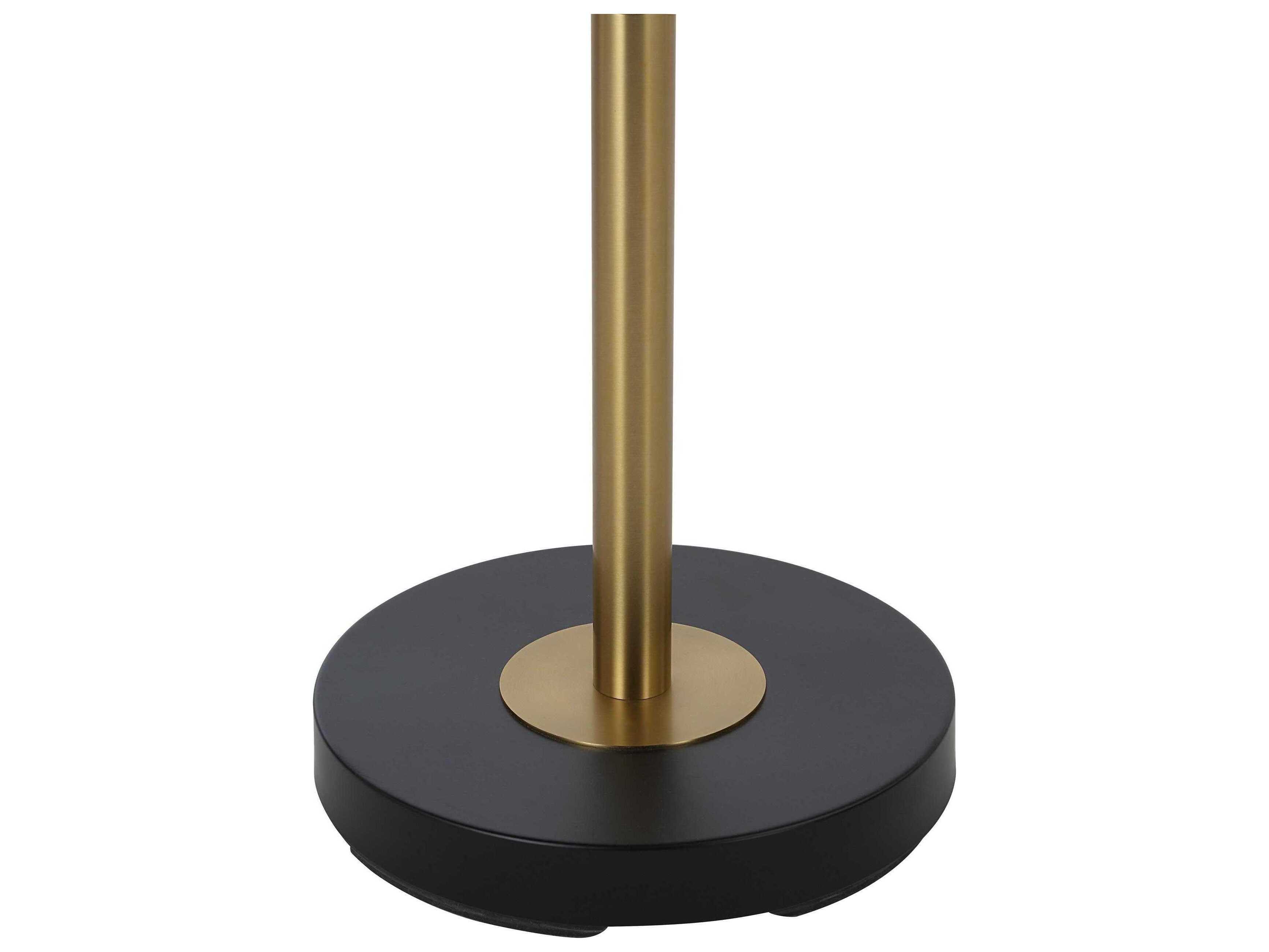 Renwil Meander Plated Brass Powder Coated Matte Black Iron Floor Lamp