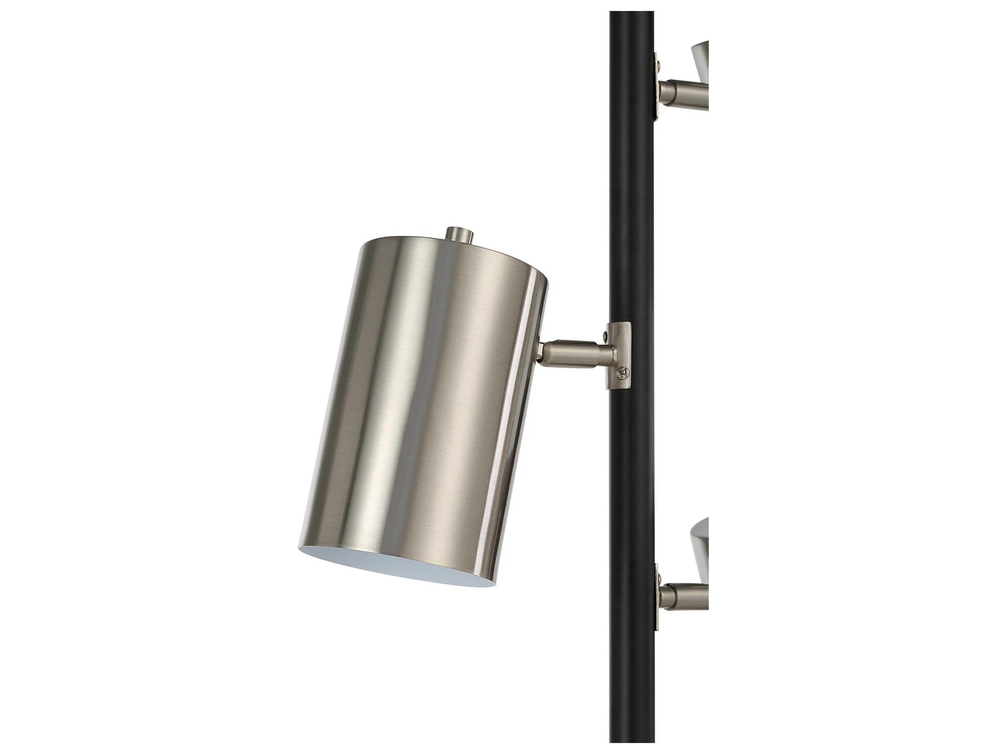 Renwil Meandros Powder Coated Matte Black Plated Brushed Nickel Iron Floor Lamp