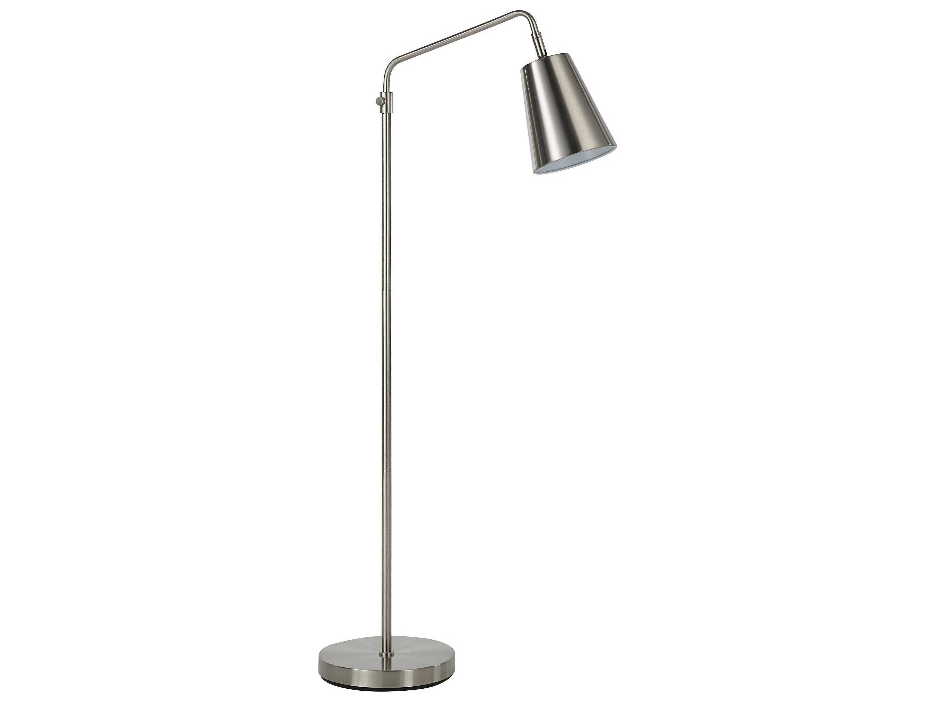 Renwil Norwich Plated Brushed Nickel Iron Floor Lamp