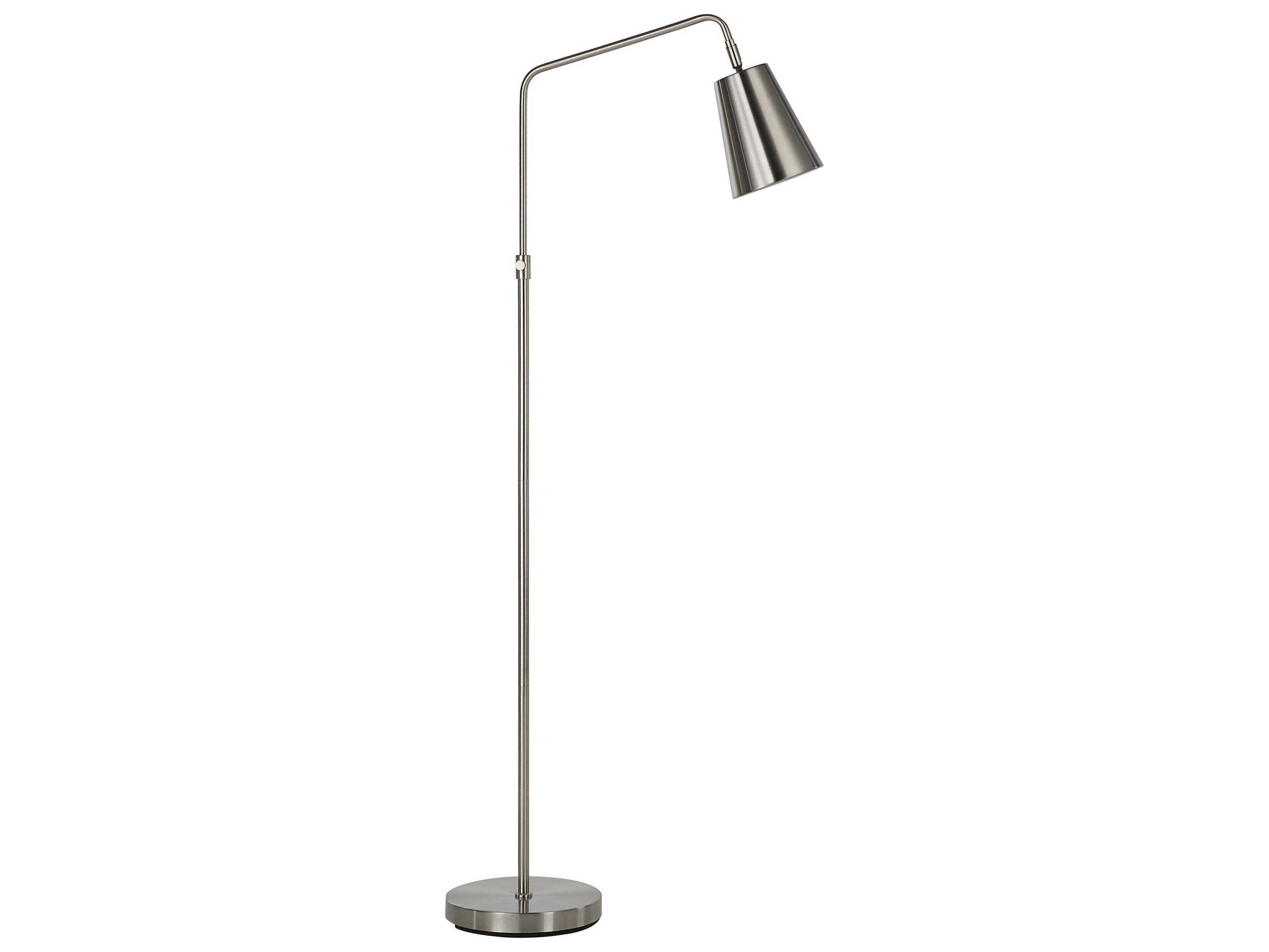 Renwil Norwich Plated Brushed Nickel Iron Floor Lamp