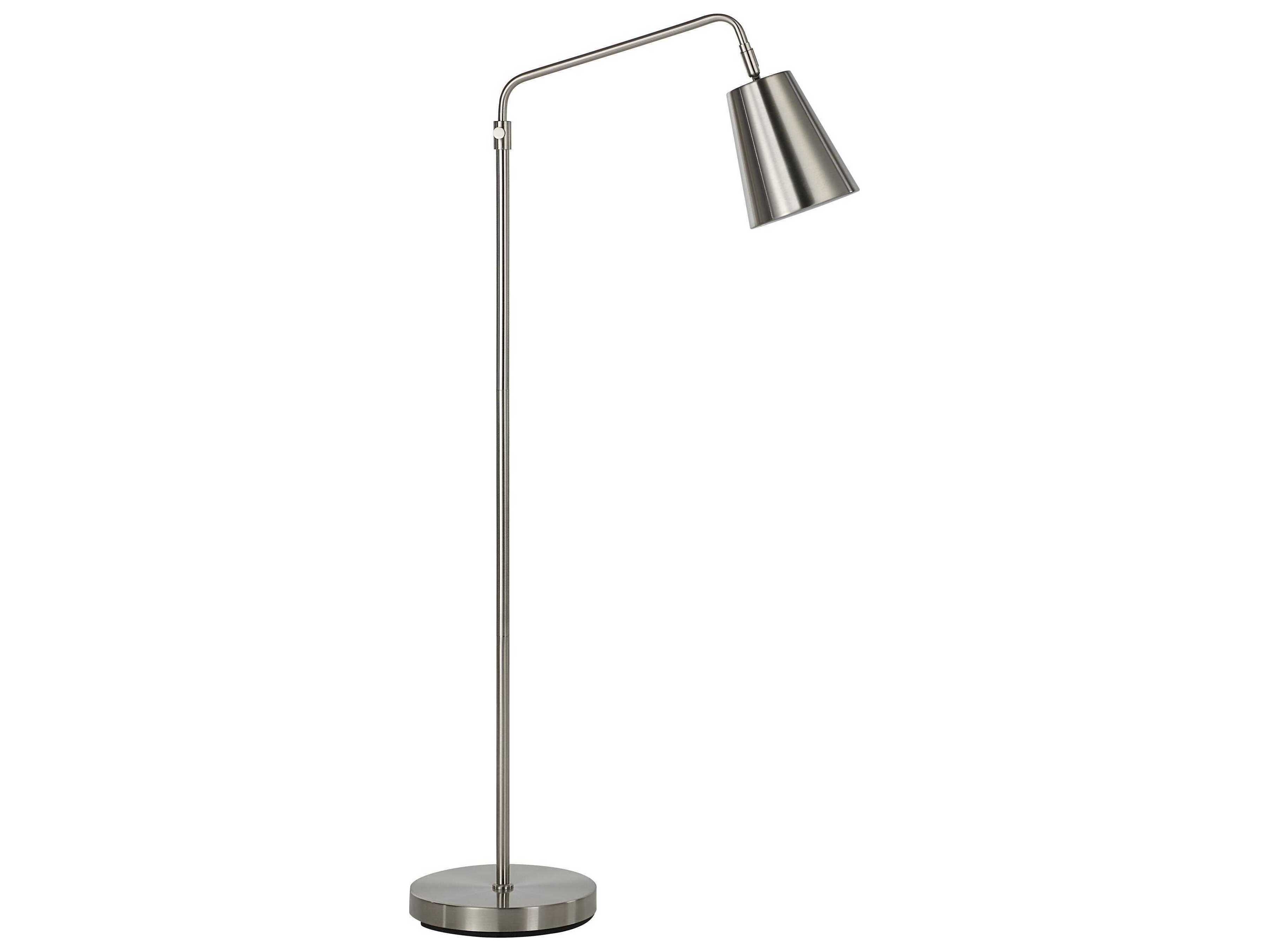 Renwil Norwich Plated Brushed Nickel Iron Floor Lamp