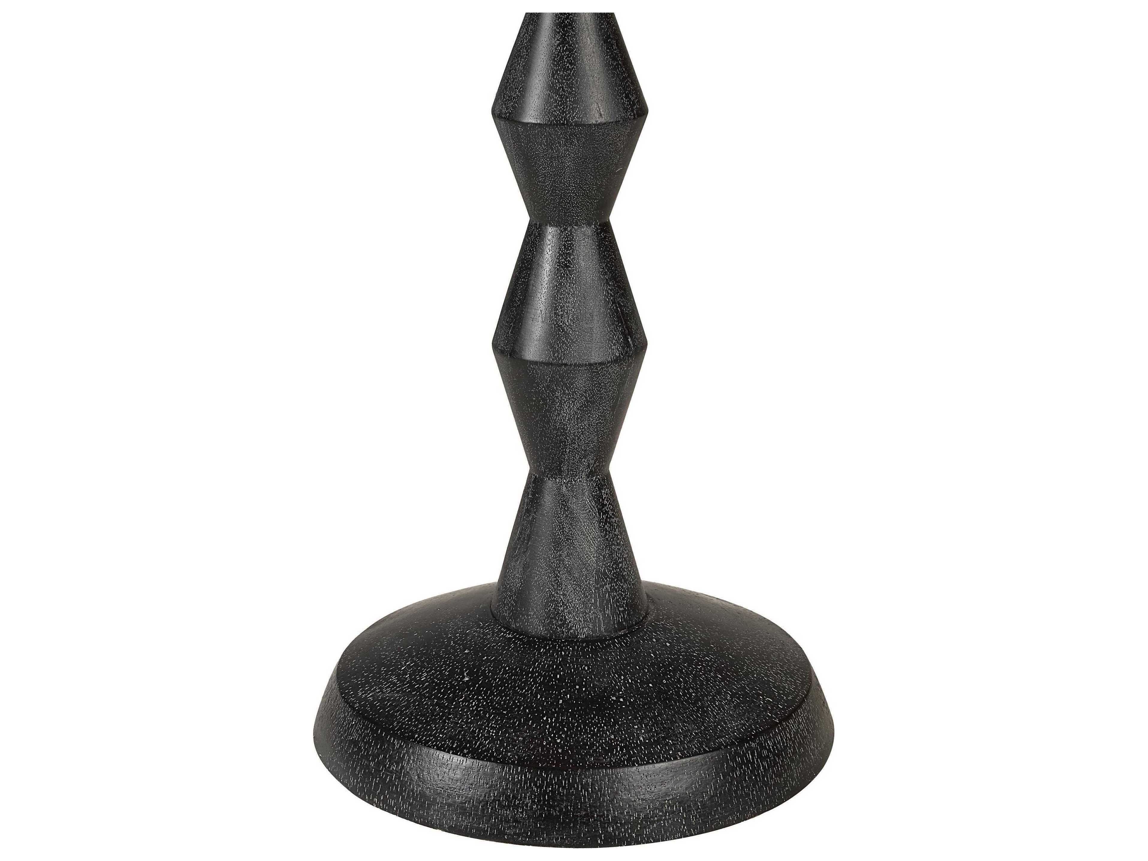 Renwil Phyllis Painted Matte Black Wash Cream Linen Floor Lamp