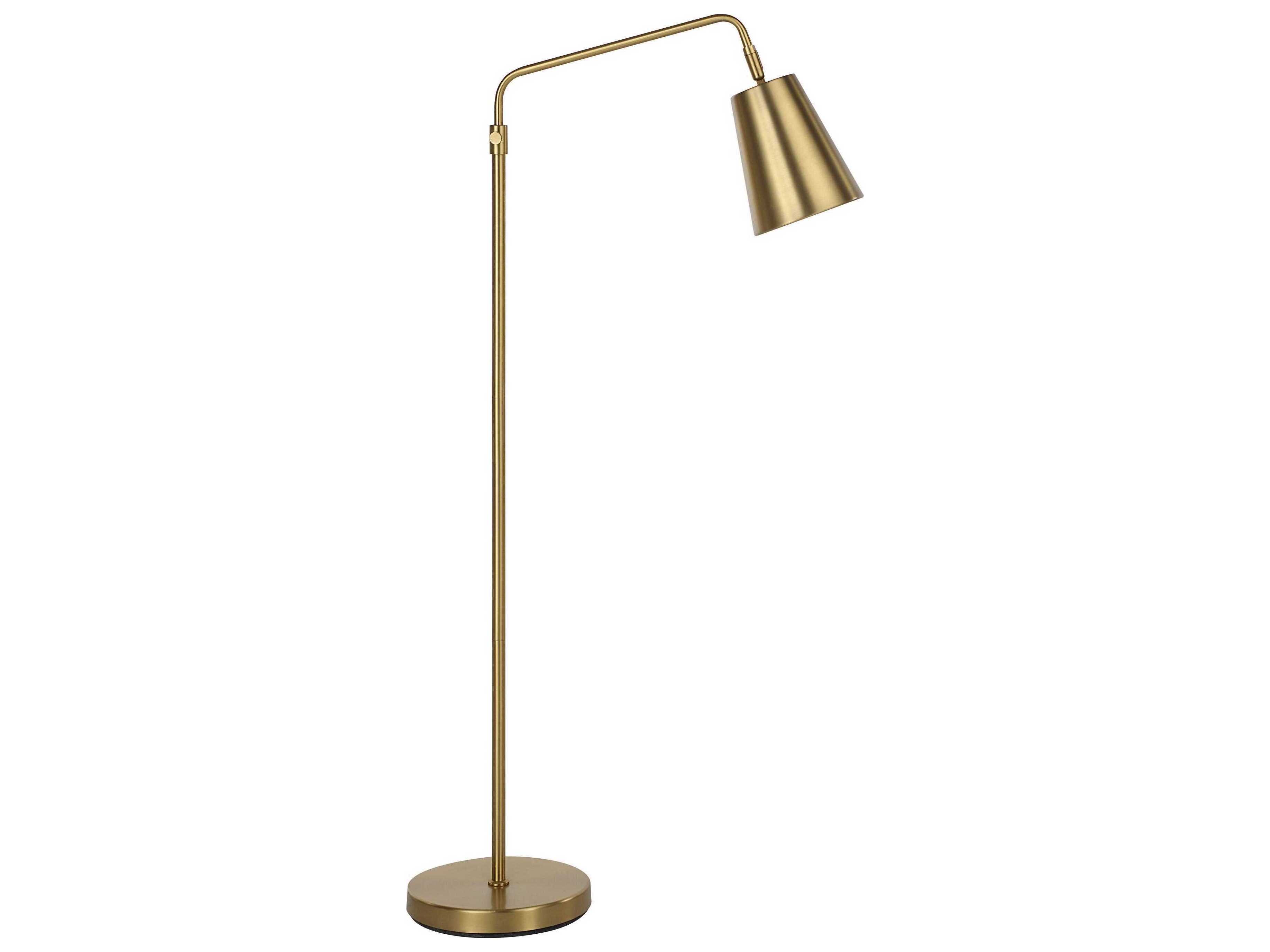 Renwil Vidura Plated Brass Brushed Iron Floor Lamp