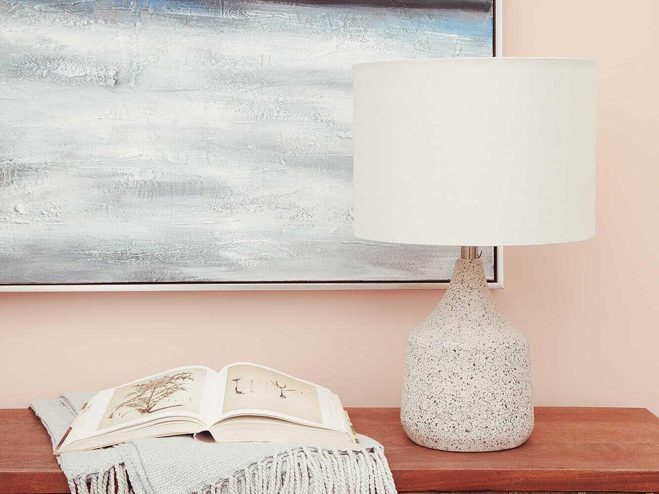 Renwil Longmore Beige Speckles Off White Table Lamp