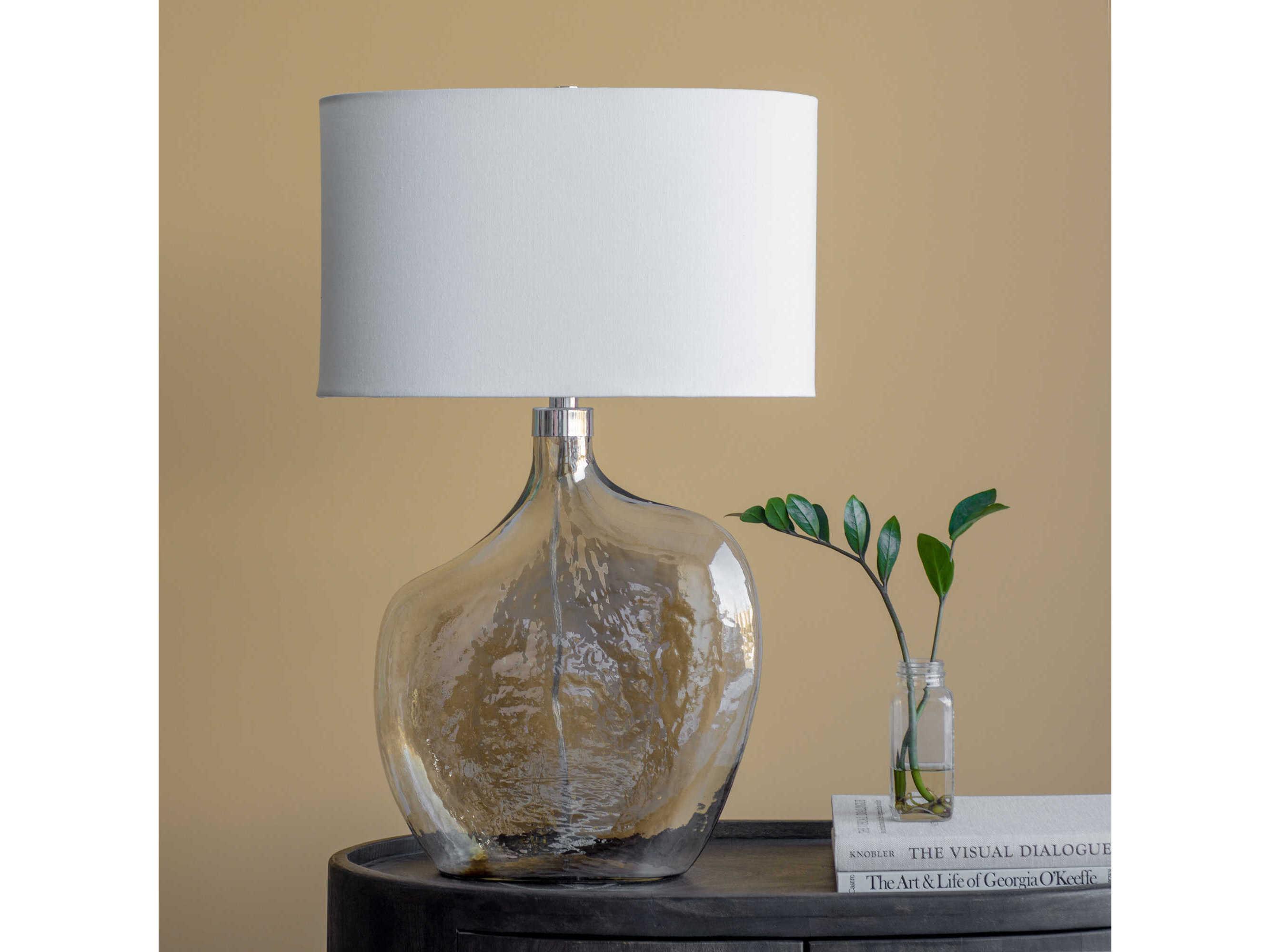 Renwil Benedek Smoke Luster Nickel Buffet Lamp