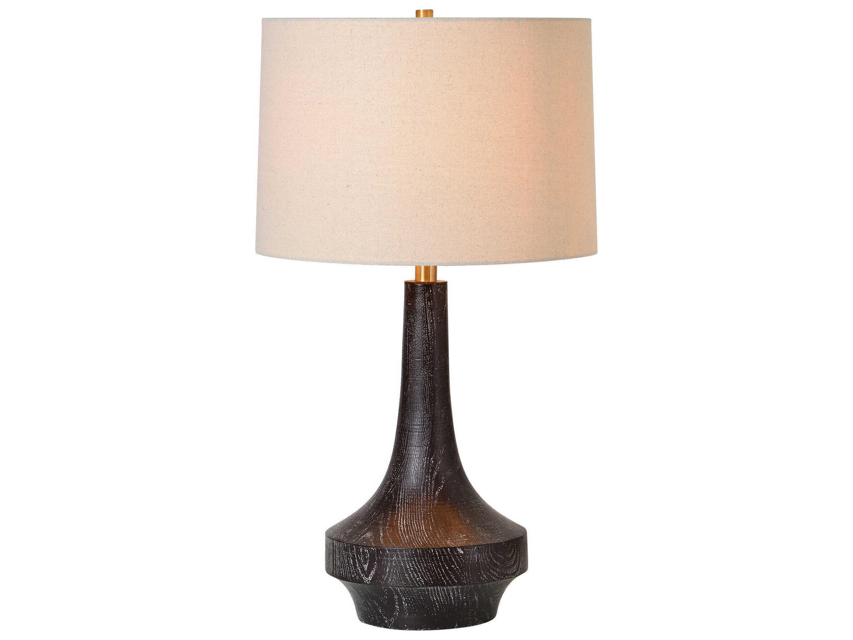 Renwil Truro Brown Beige Linen Buffet Lamp