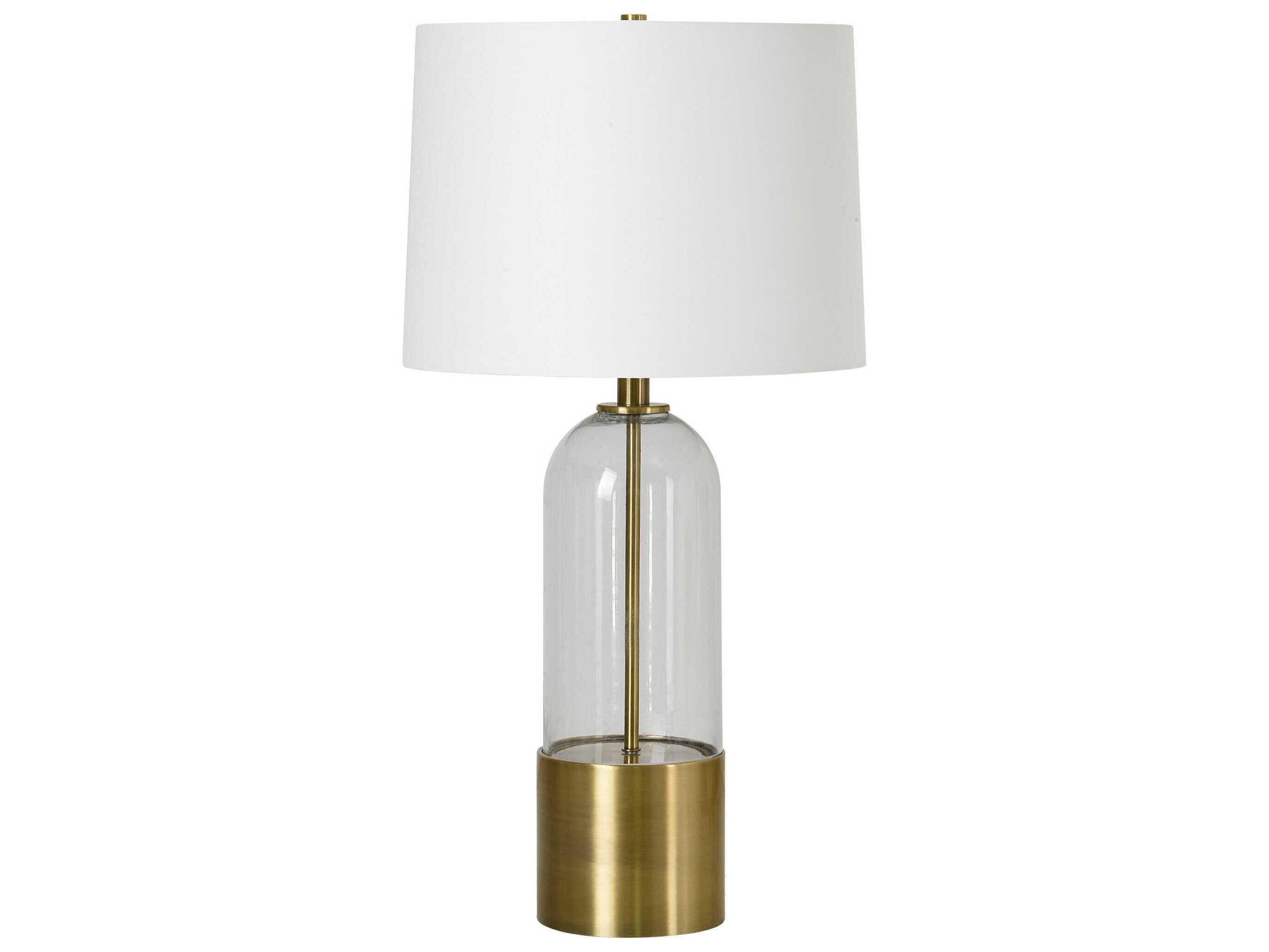 Renwil Theodore Clear Brass Buffet Lamp Set of 2