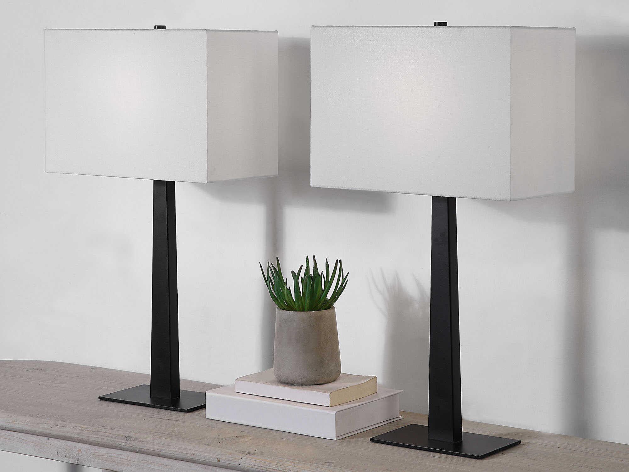 Renwil Candace Matte Black Buffet Lamp Set of 2