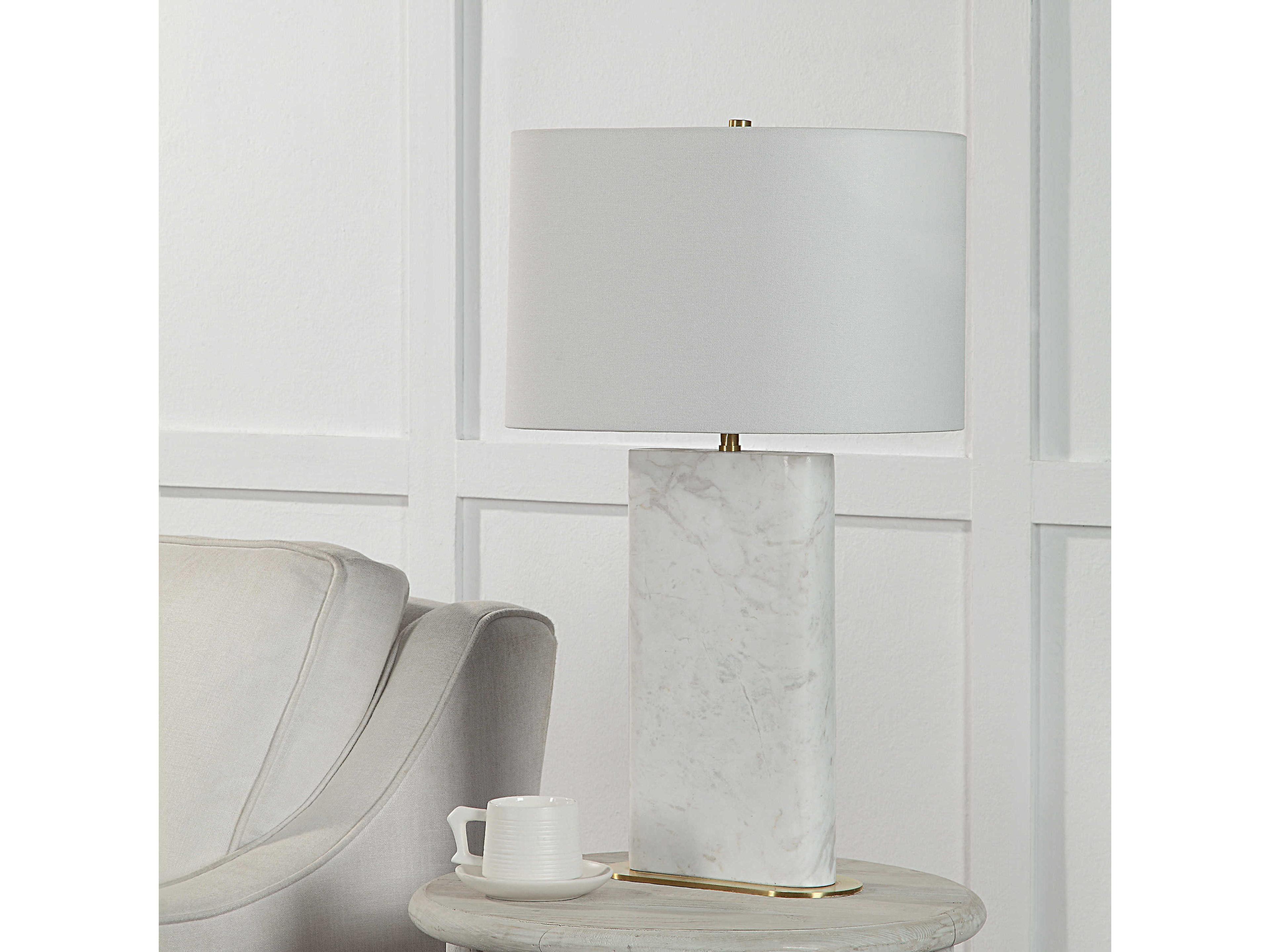 Renwil Irisa Honed White Buffet Lamp