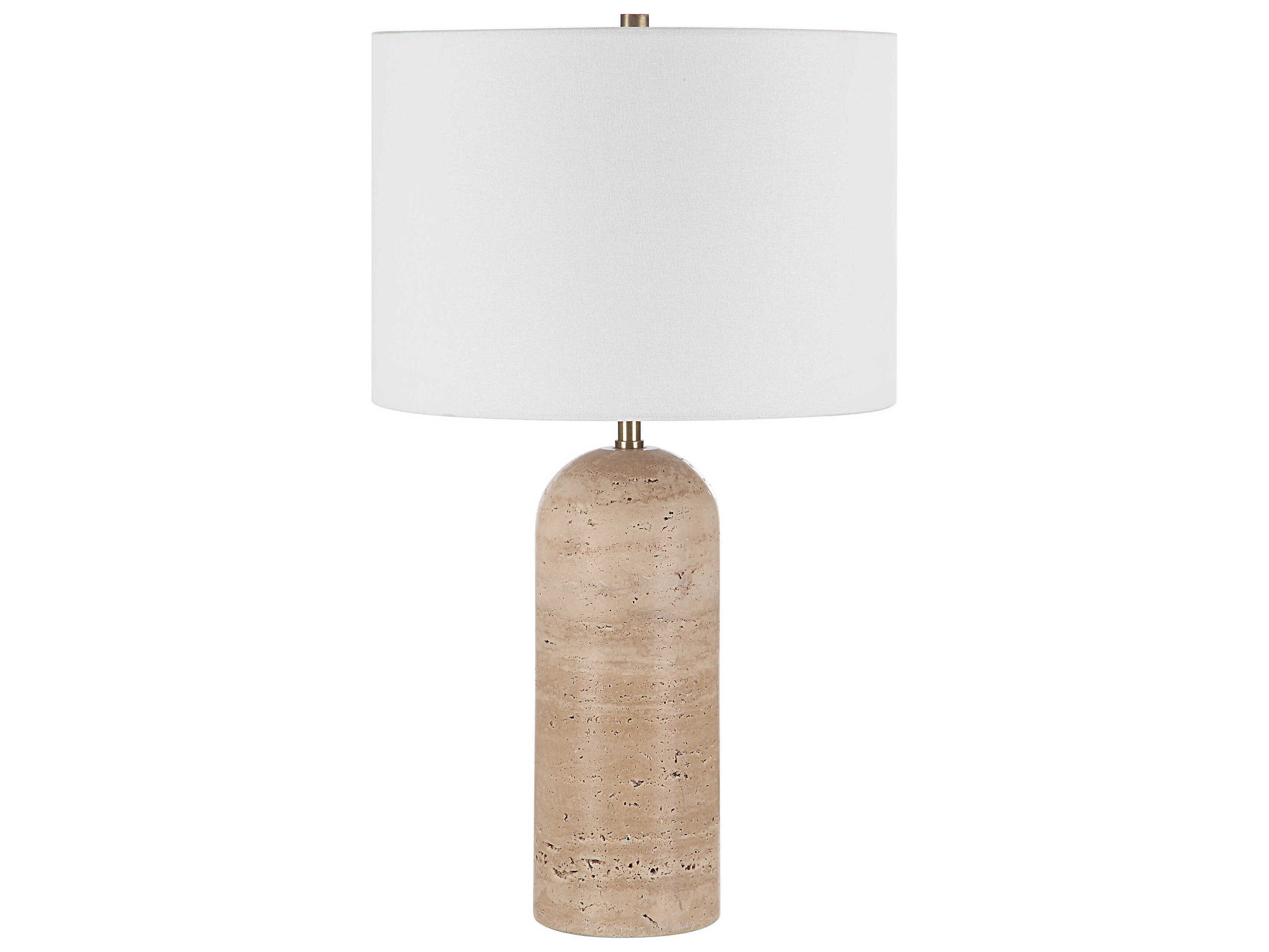 Renwil Ixora Natural Honed Ivory Linen Brown Buffet Lamp