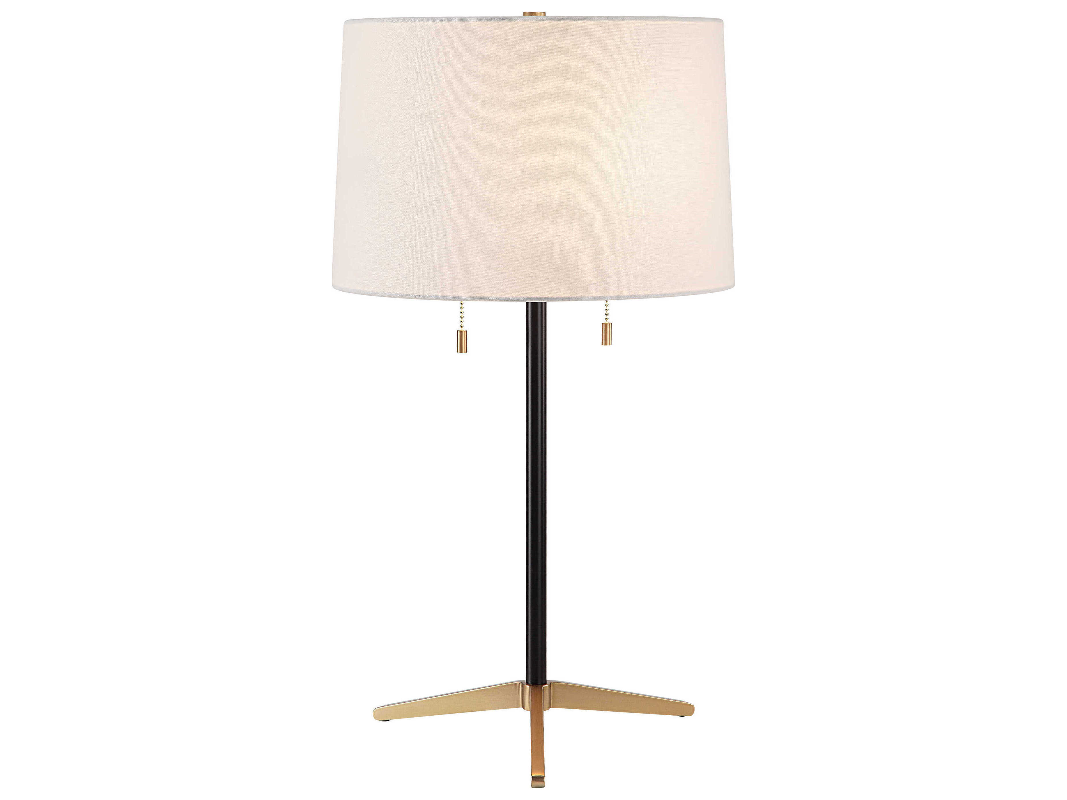 Renwil Orono Matte Black Ivory Linen Buffet Lamp Set of 2