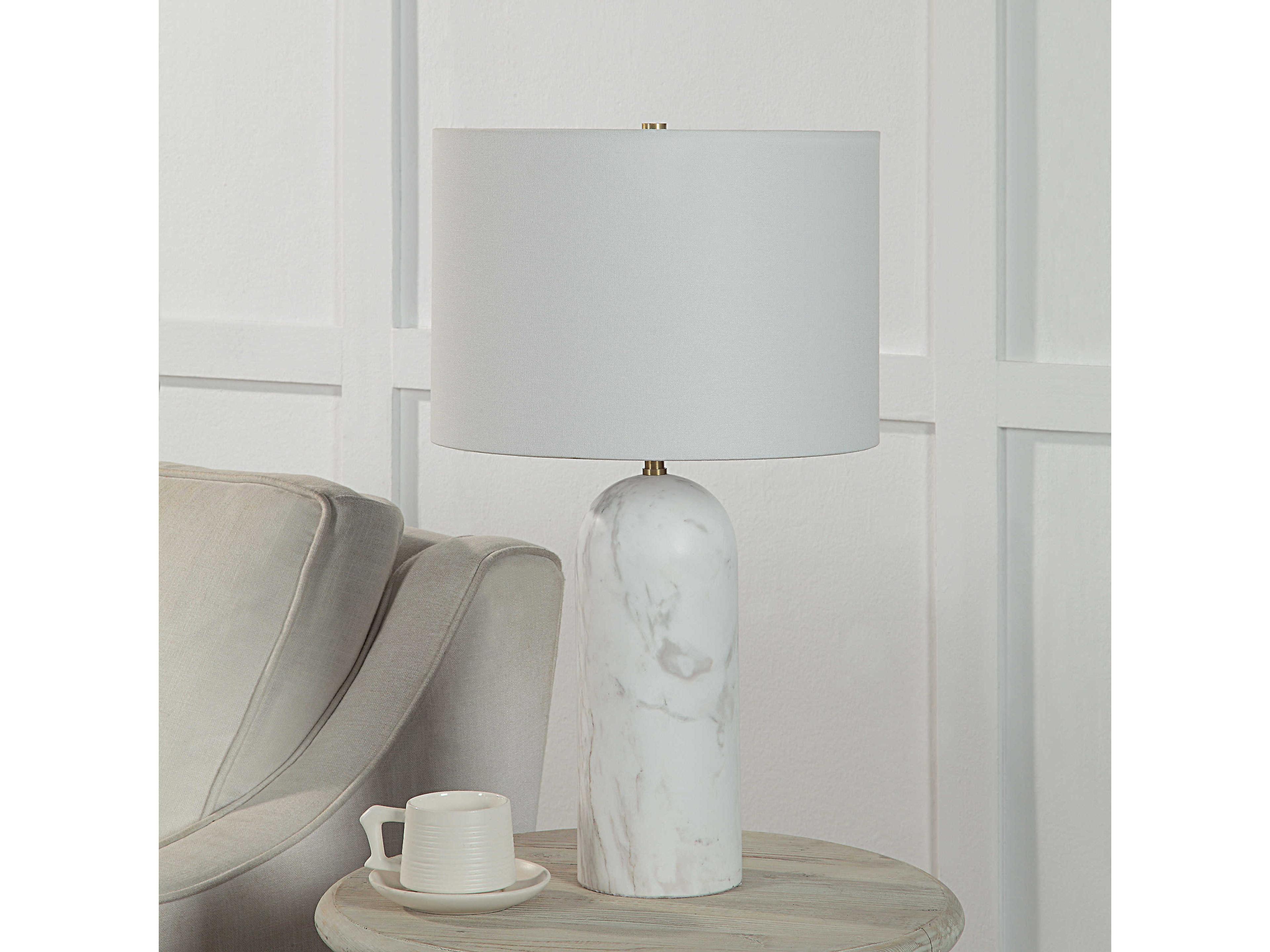 Renwil Beausoleil Honed White Buffet Lamp