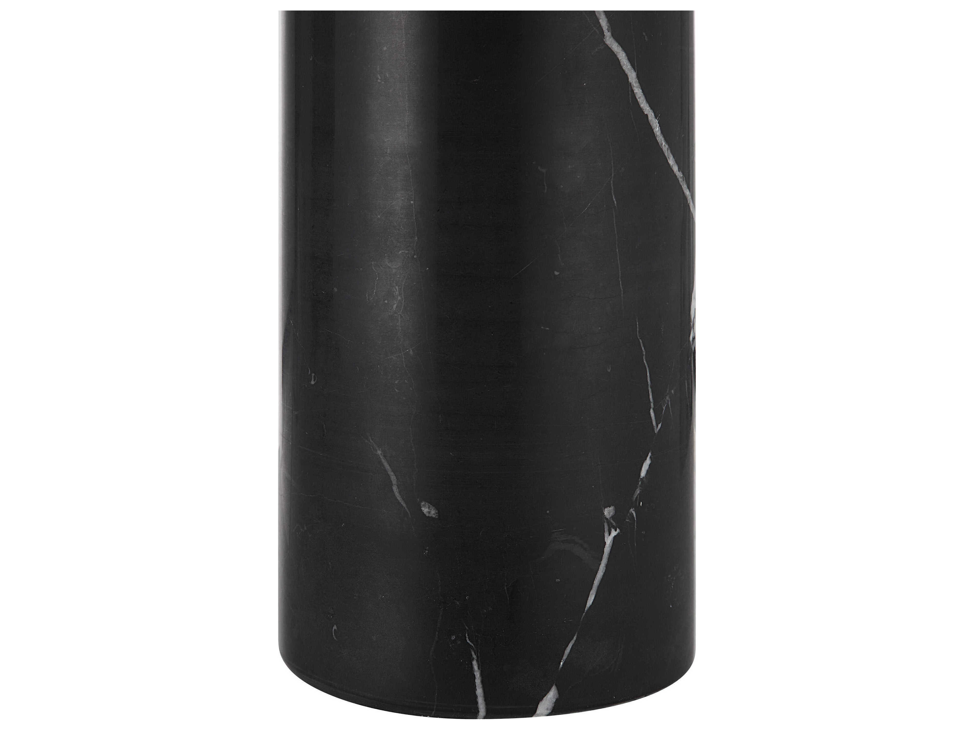 Renwil Tyne Honed Black Ivory Linen Buffet Lamp