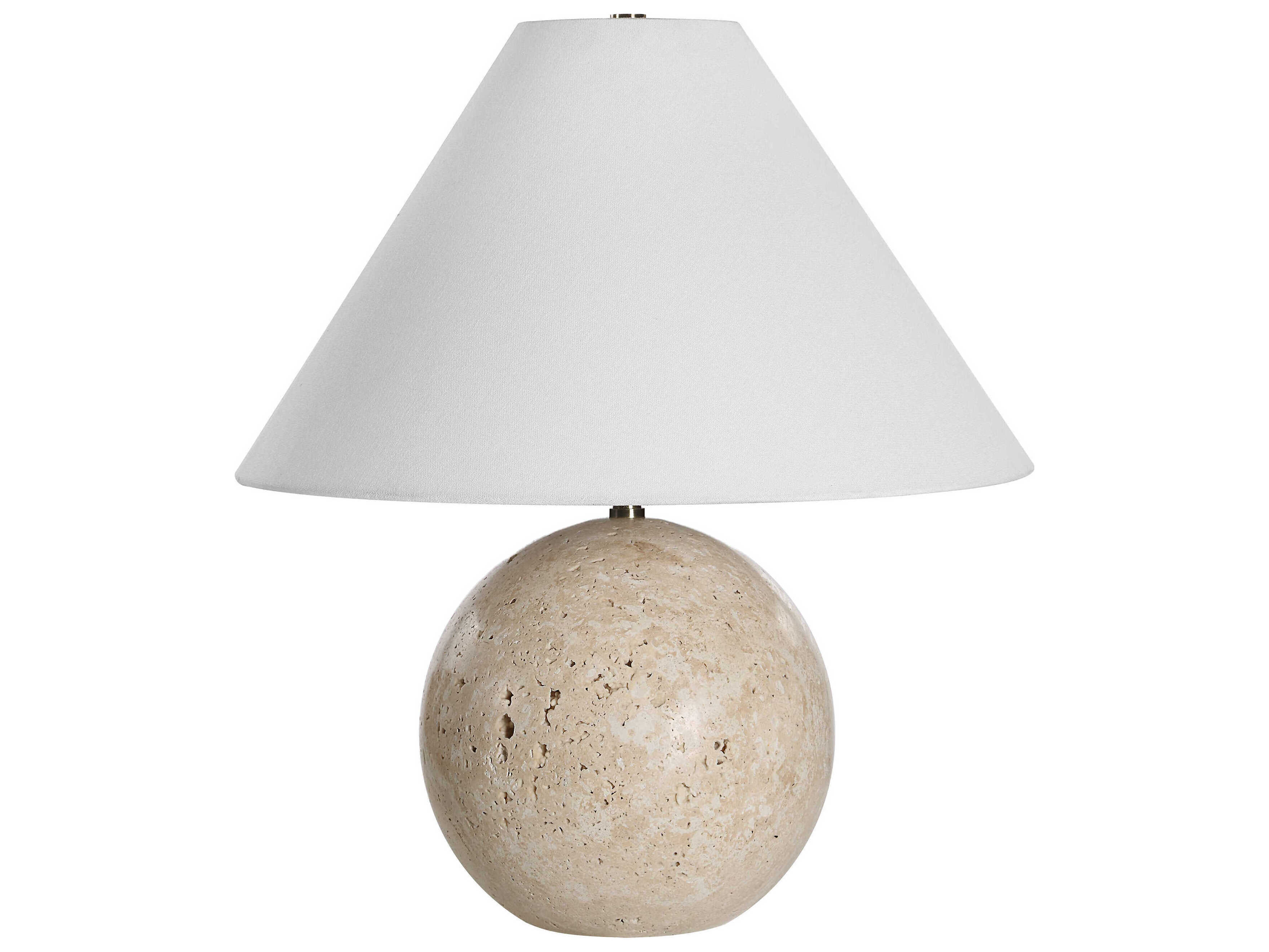 Renwil Assen Cream Ivory Linen Off White Table Lamp