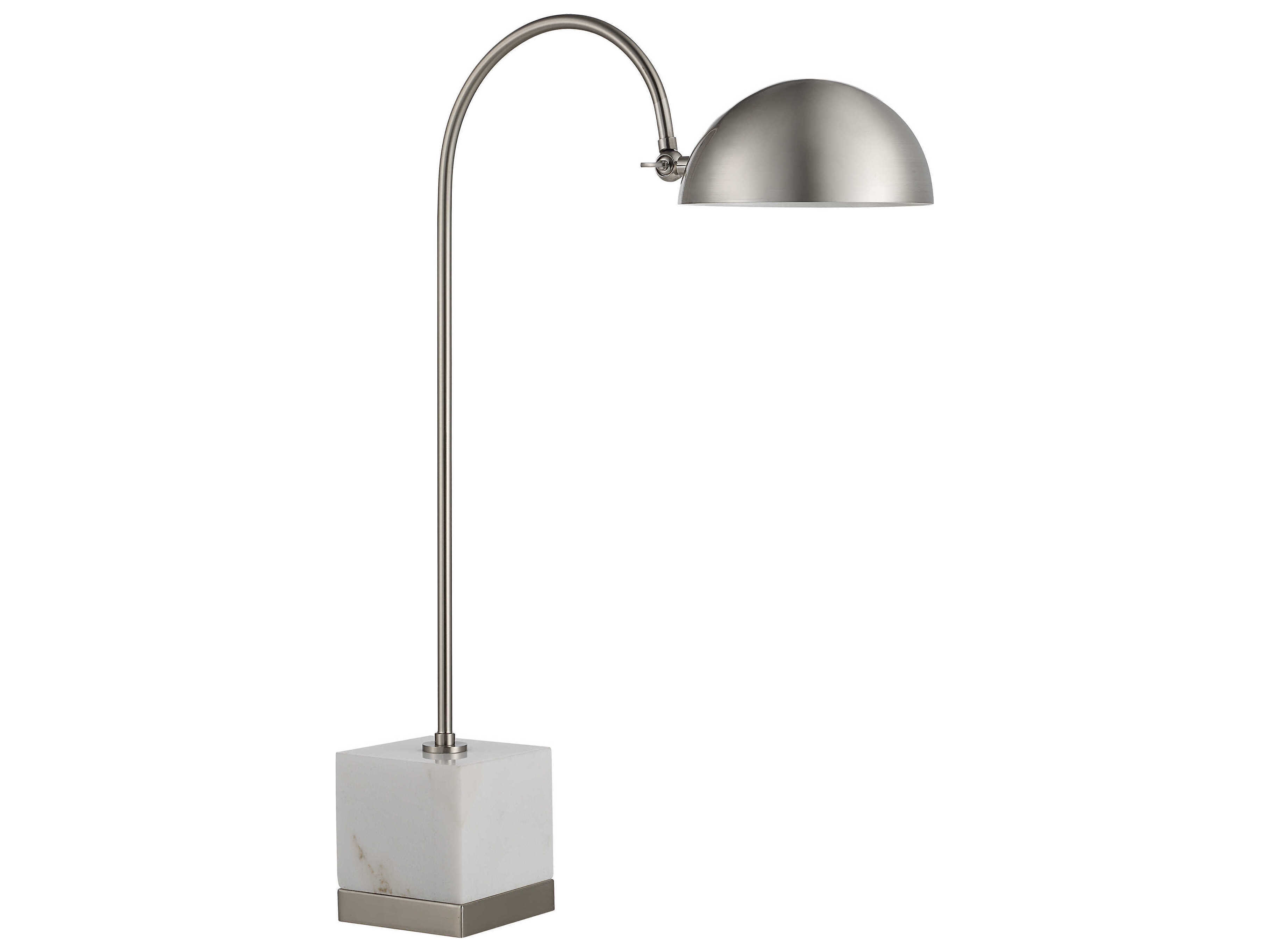 Renwil Edessa Brushed Nickel Plated White Iron Desk Lamp