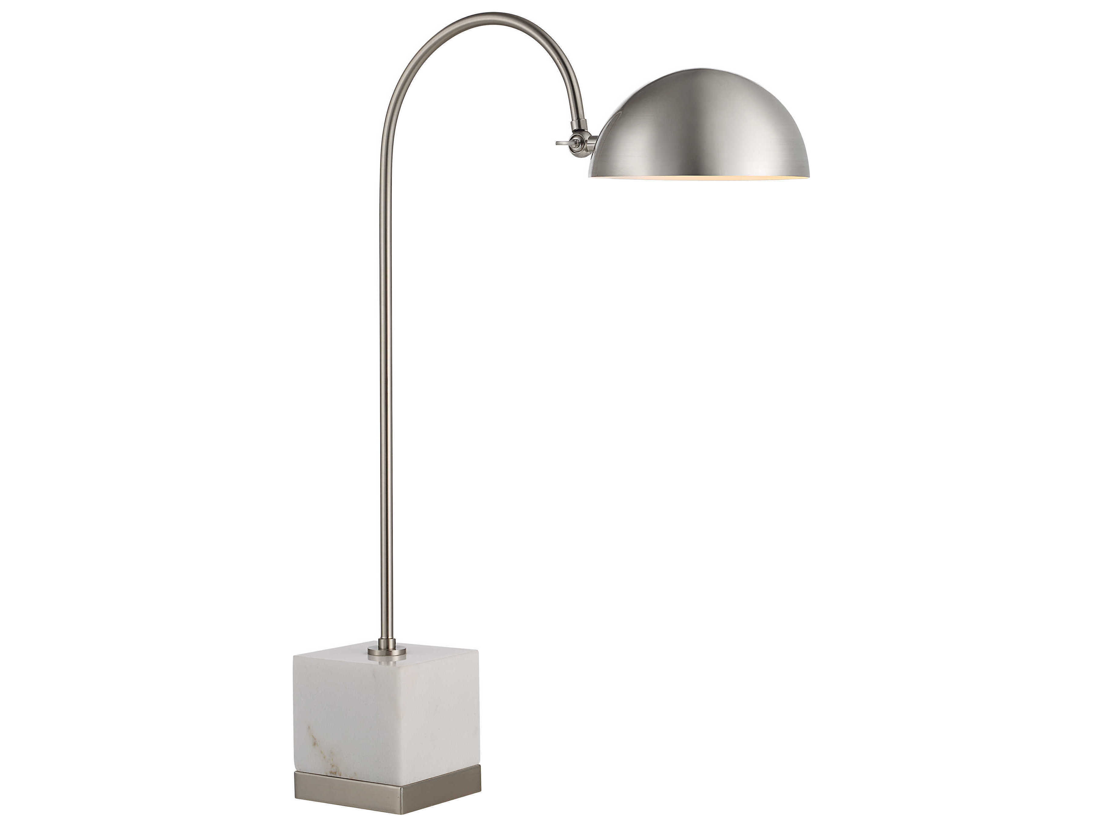 Renwil Edessa Brushed Nickel Plated White Iron Desk Lamp