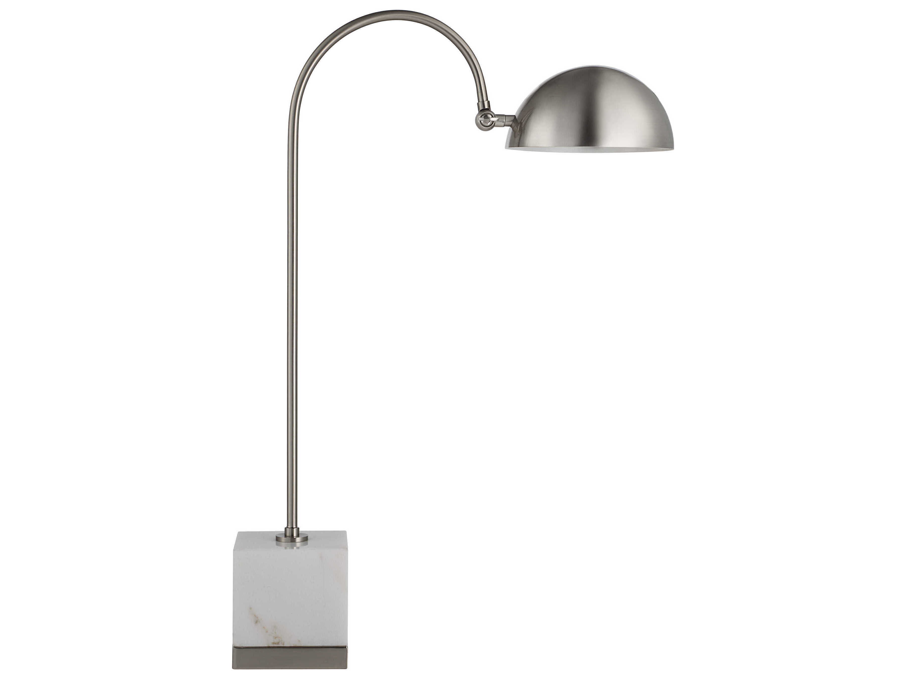 Renwil Edessa Brushed Nickel Plated White Iron Desk Lamp