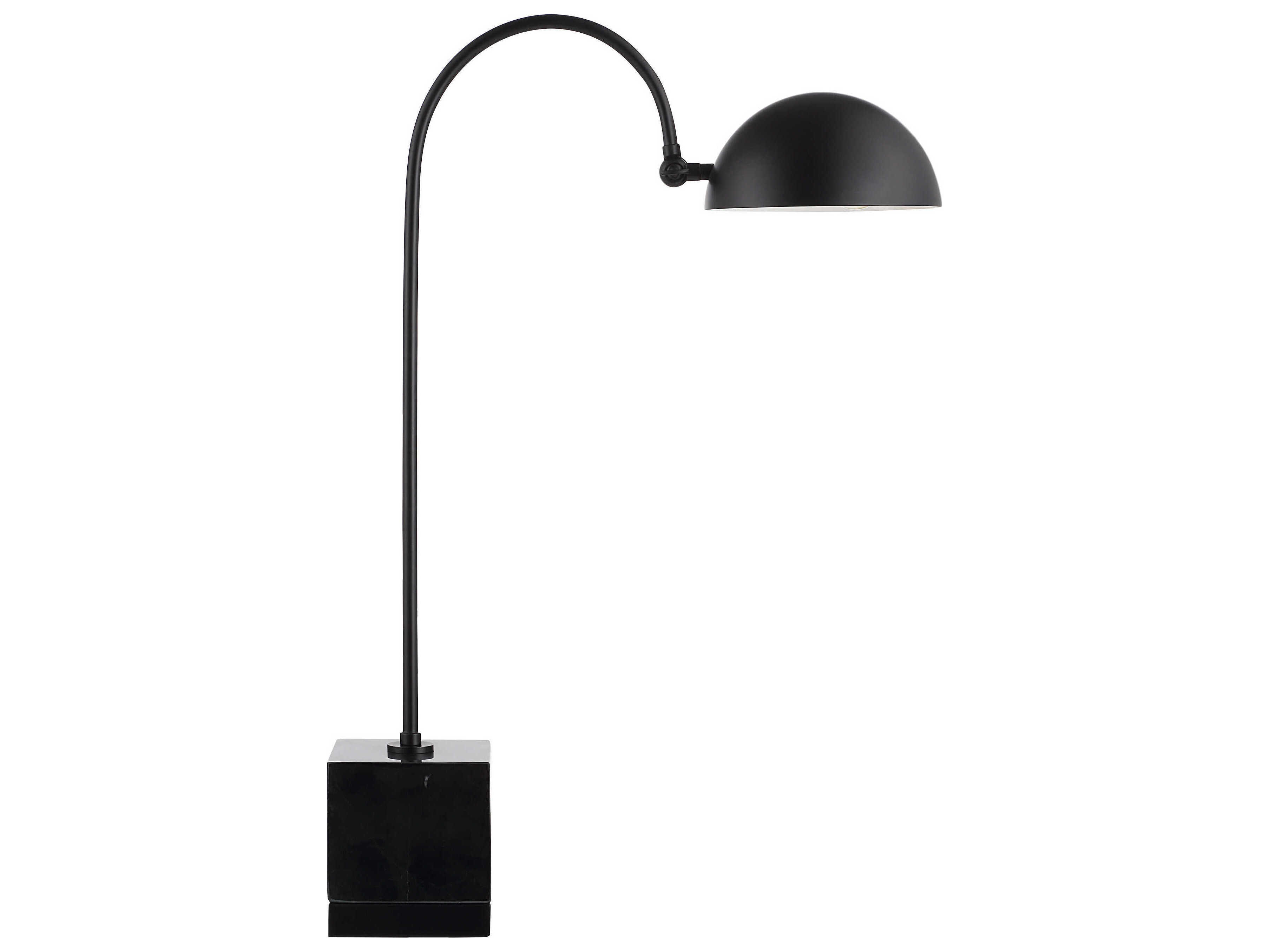 Renwil Sansia Matte Black Powder Coated White Iron Desk Lamp