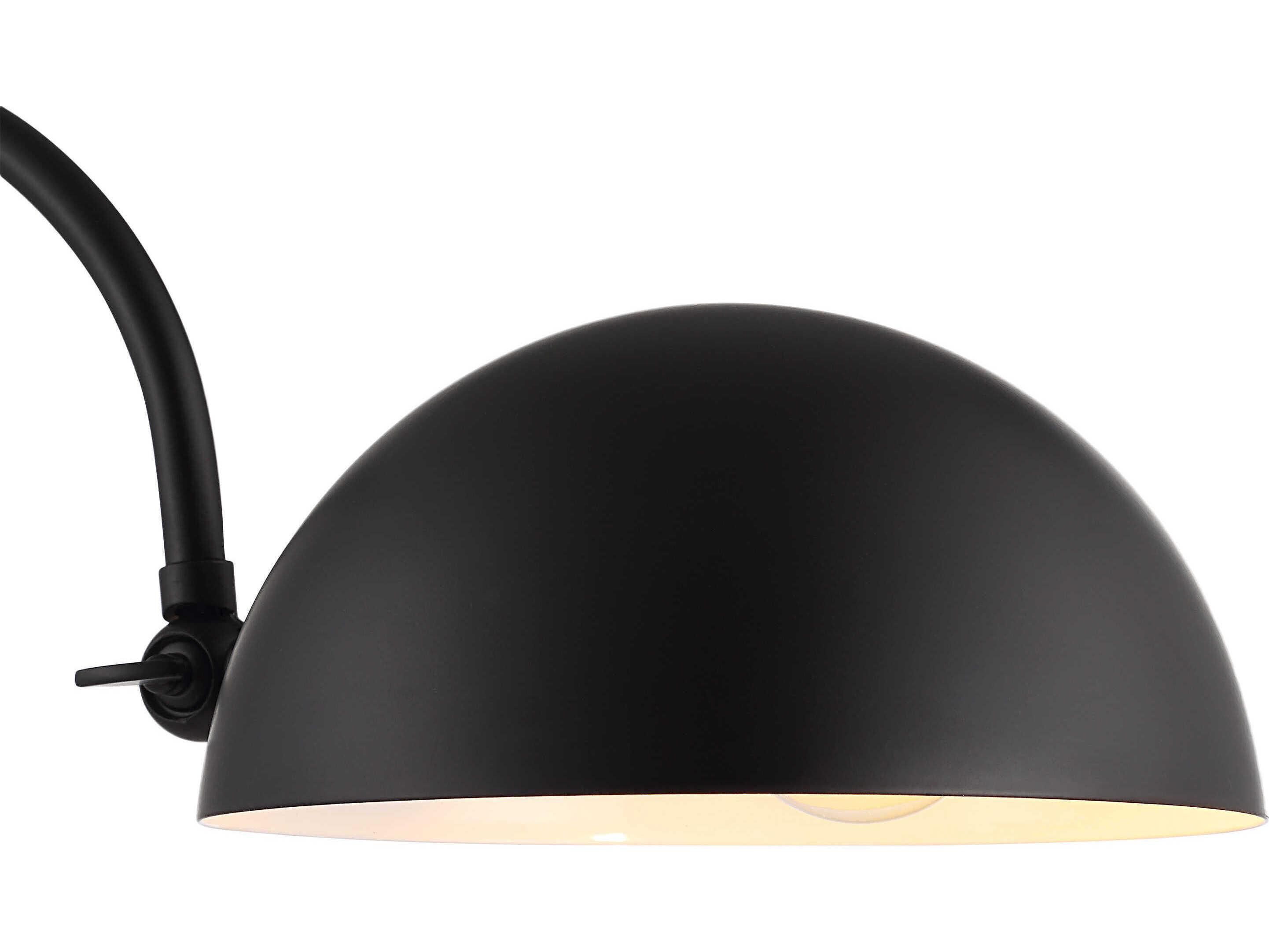 Renwil Sansia Matte Black Powder Coated White Iron Desk Lamp