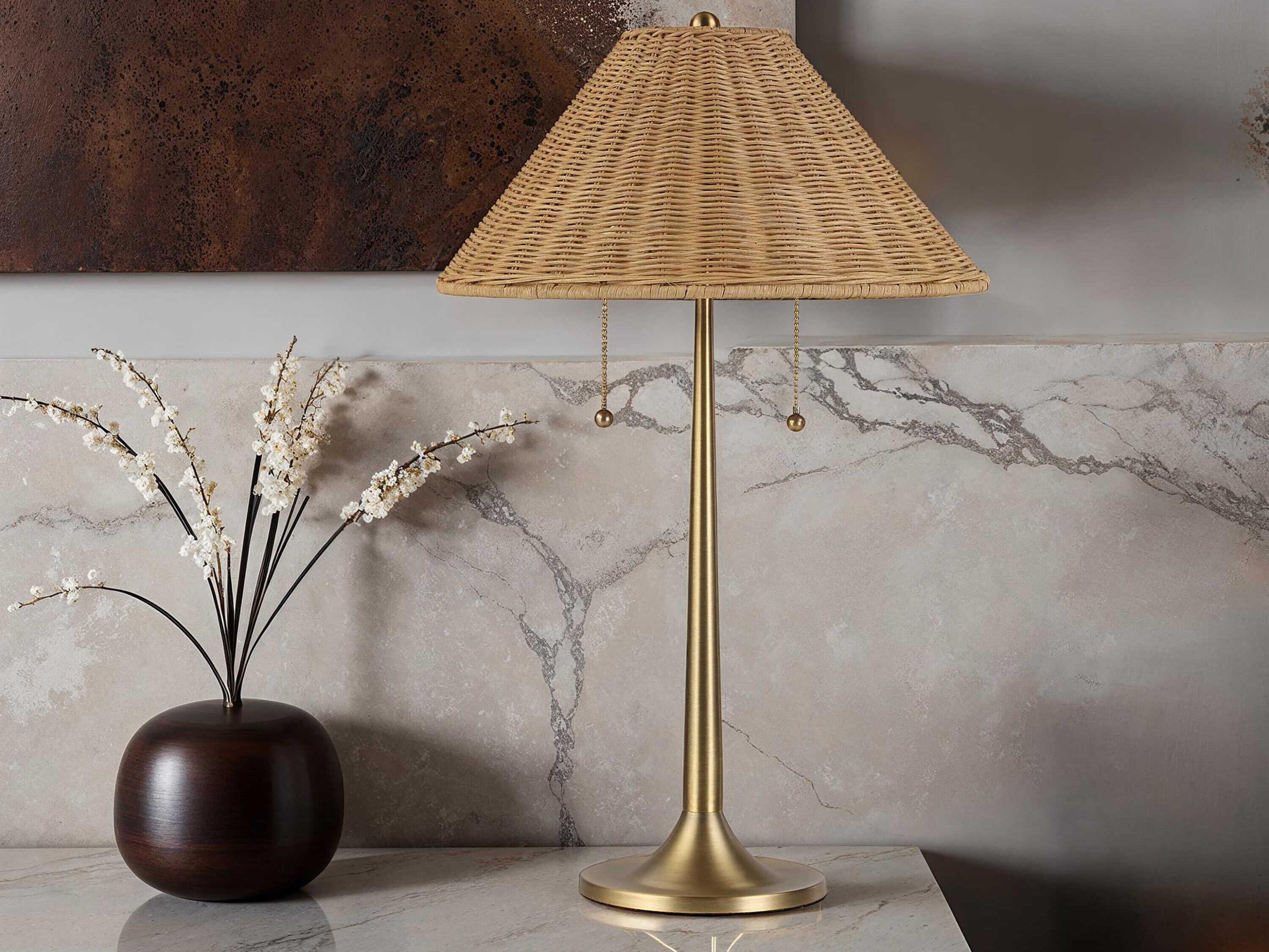Renwil Viana Plated Brown Table Lamp