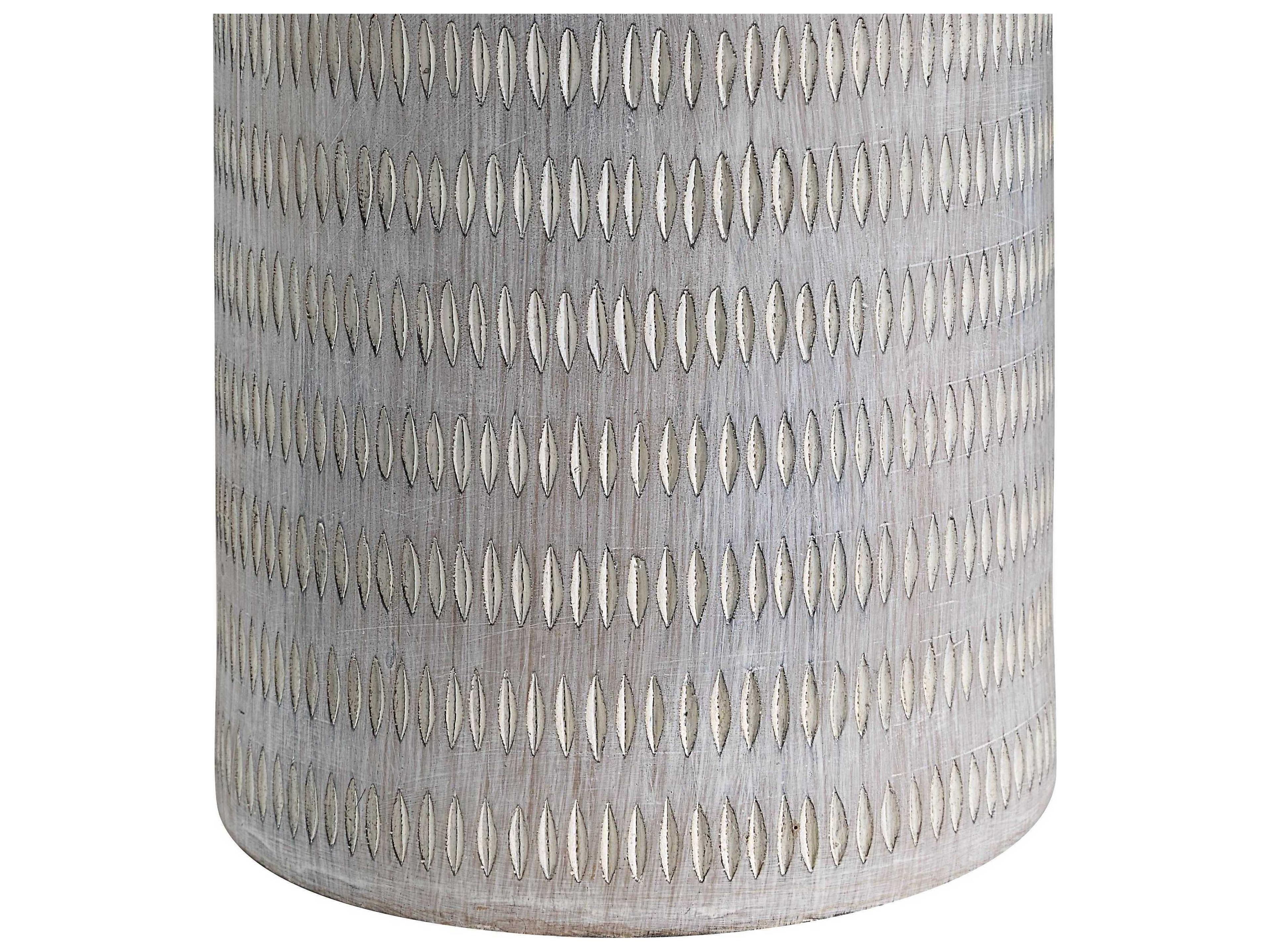 Renwil Baracoa Painted Cream Ivory Linen Gray Buffet Lamp