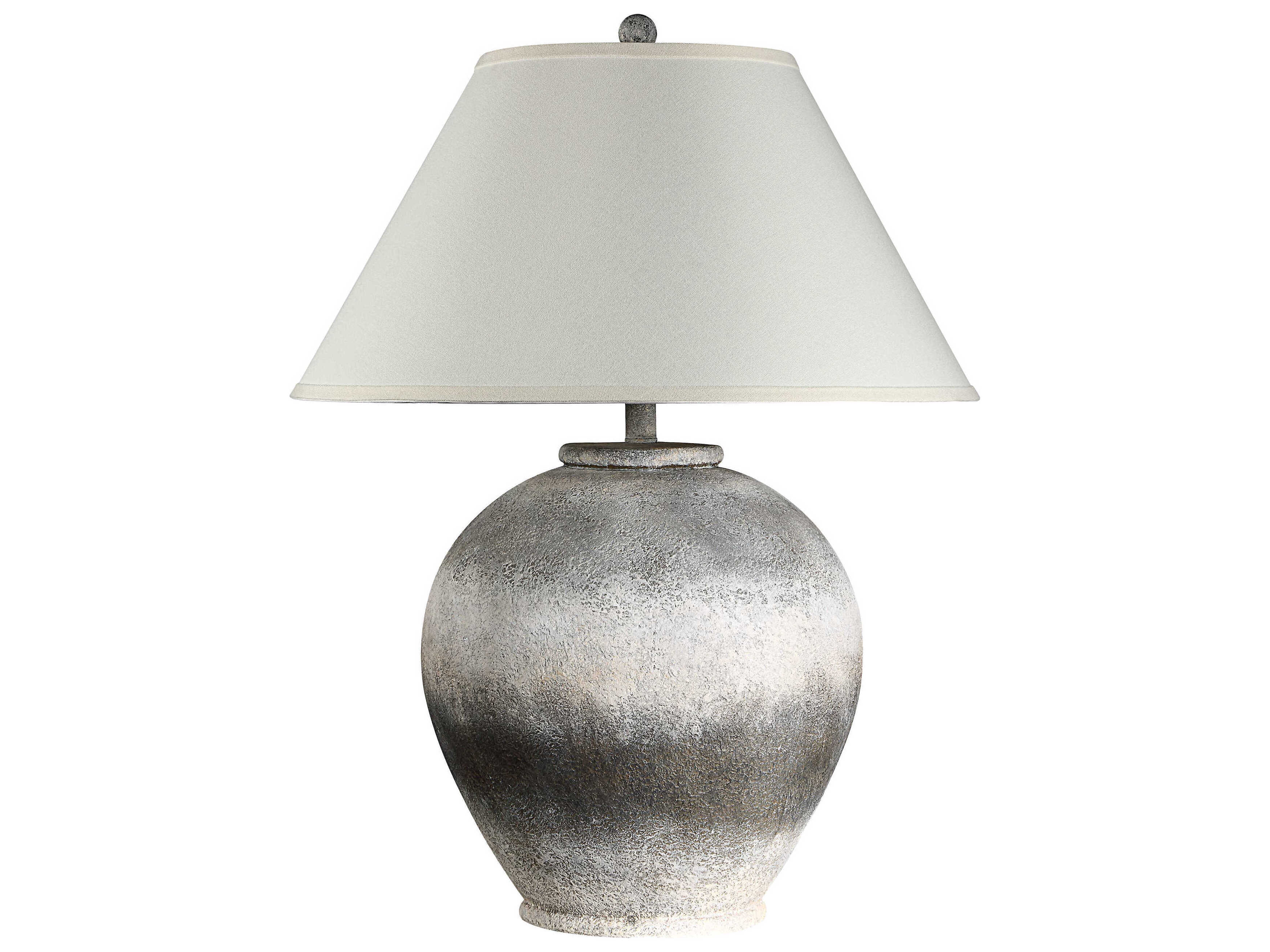 Renwil Betulla Painted Brown Light Cream Ivory Linen Buffet Lamp