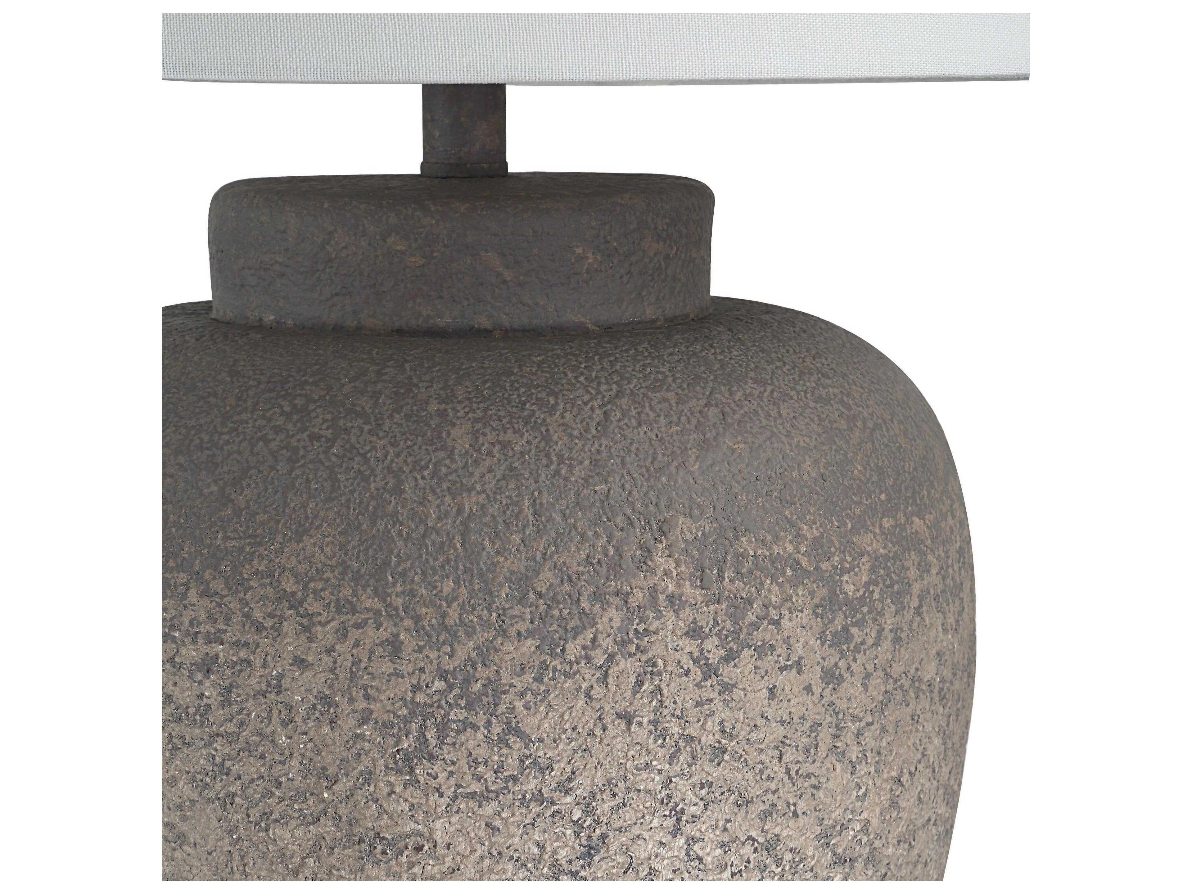 Renwil Lattuga Painted Textured Beige Ivory Linen Off White Buffet Lamp