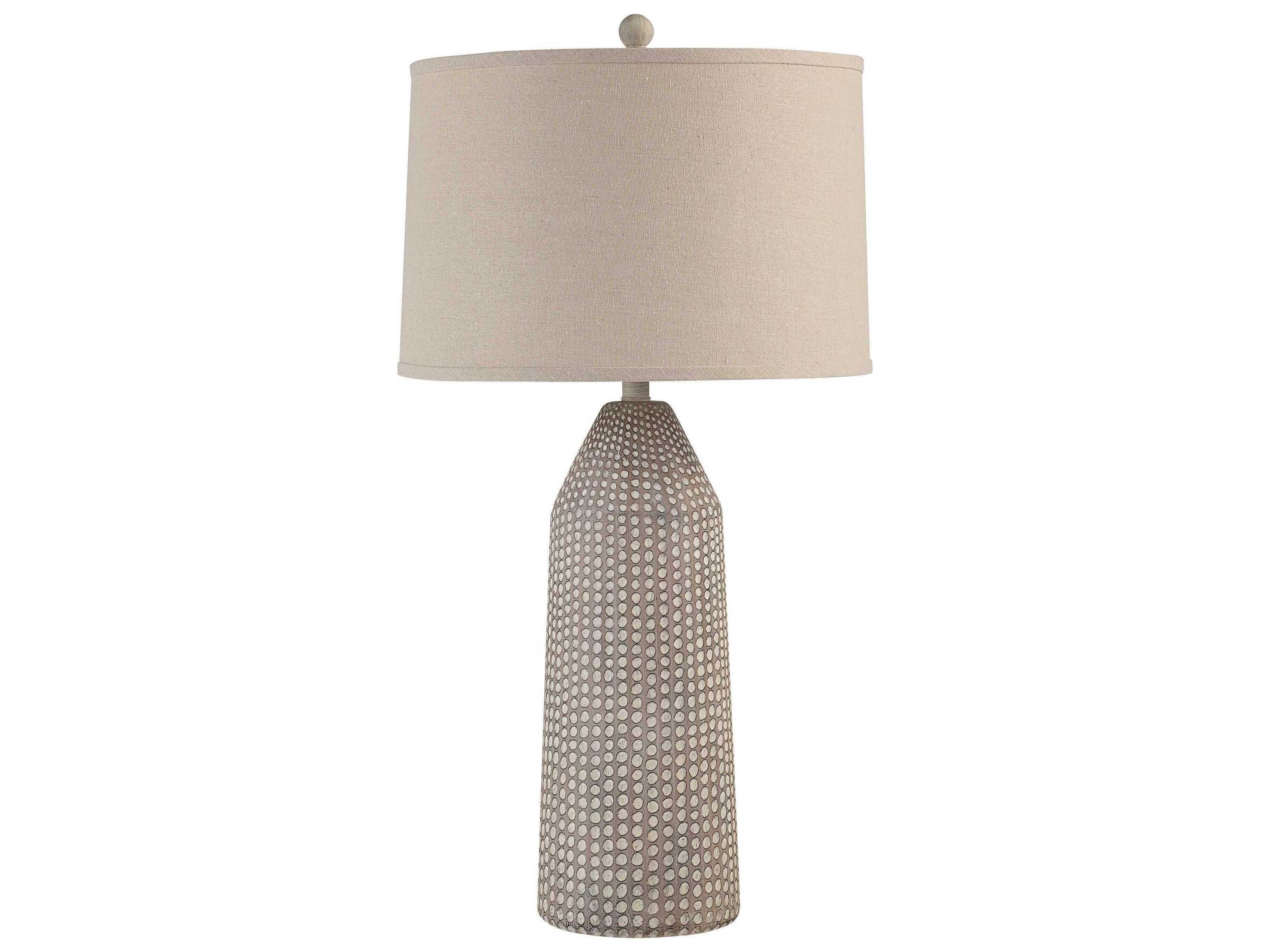 Renwil Lechuga Painted Beige Oatmeal Linen Off White Buffet Lamp