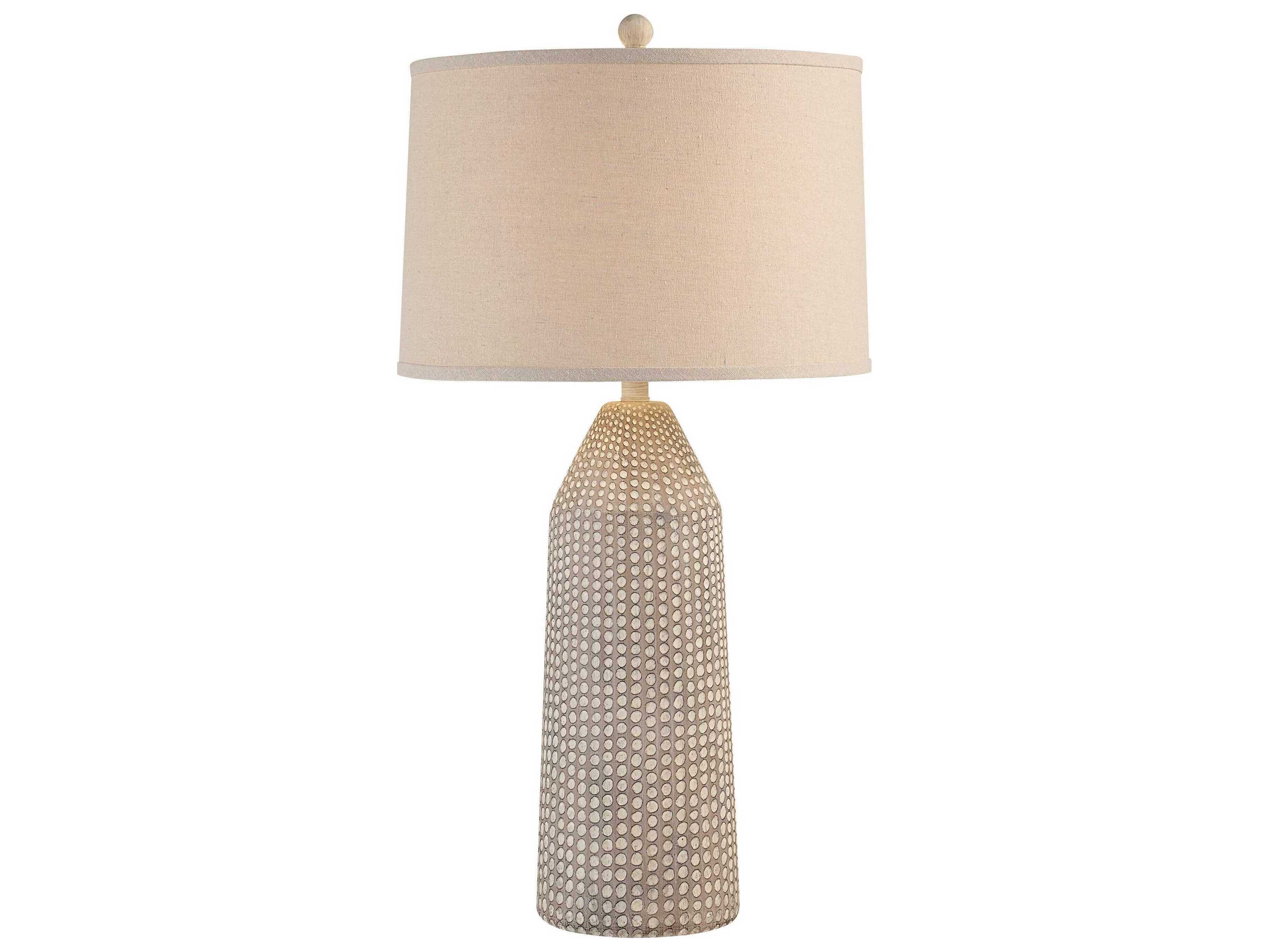 Renwil Lechuga Painted Beige Oatmeal Linen Off White Buffet Lamp