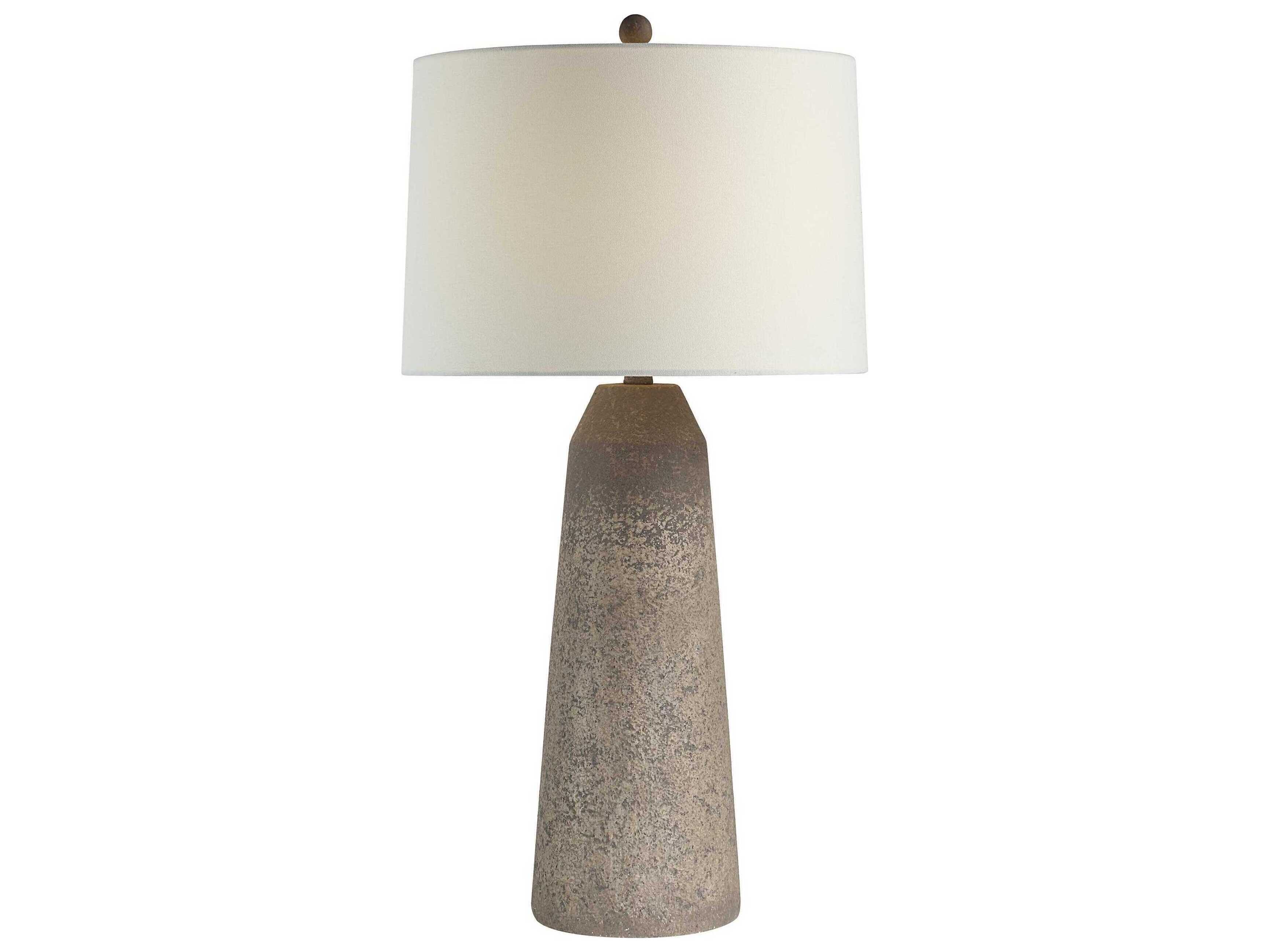 Renwil Limon Painted Textured Beige Ivory Linen Off White Buffet Lamp