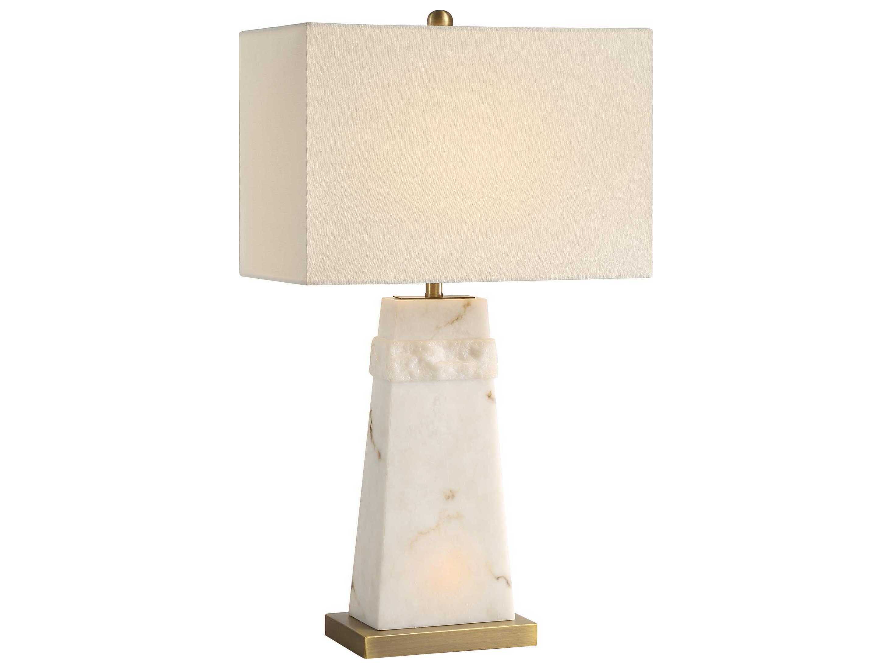 Renwil Nisrine Ivory Linen Gold Buffet Lamp