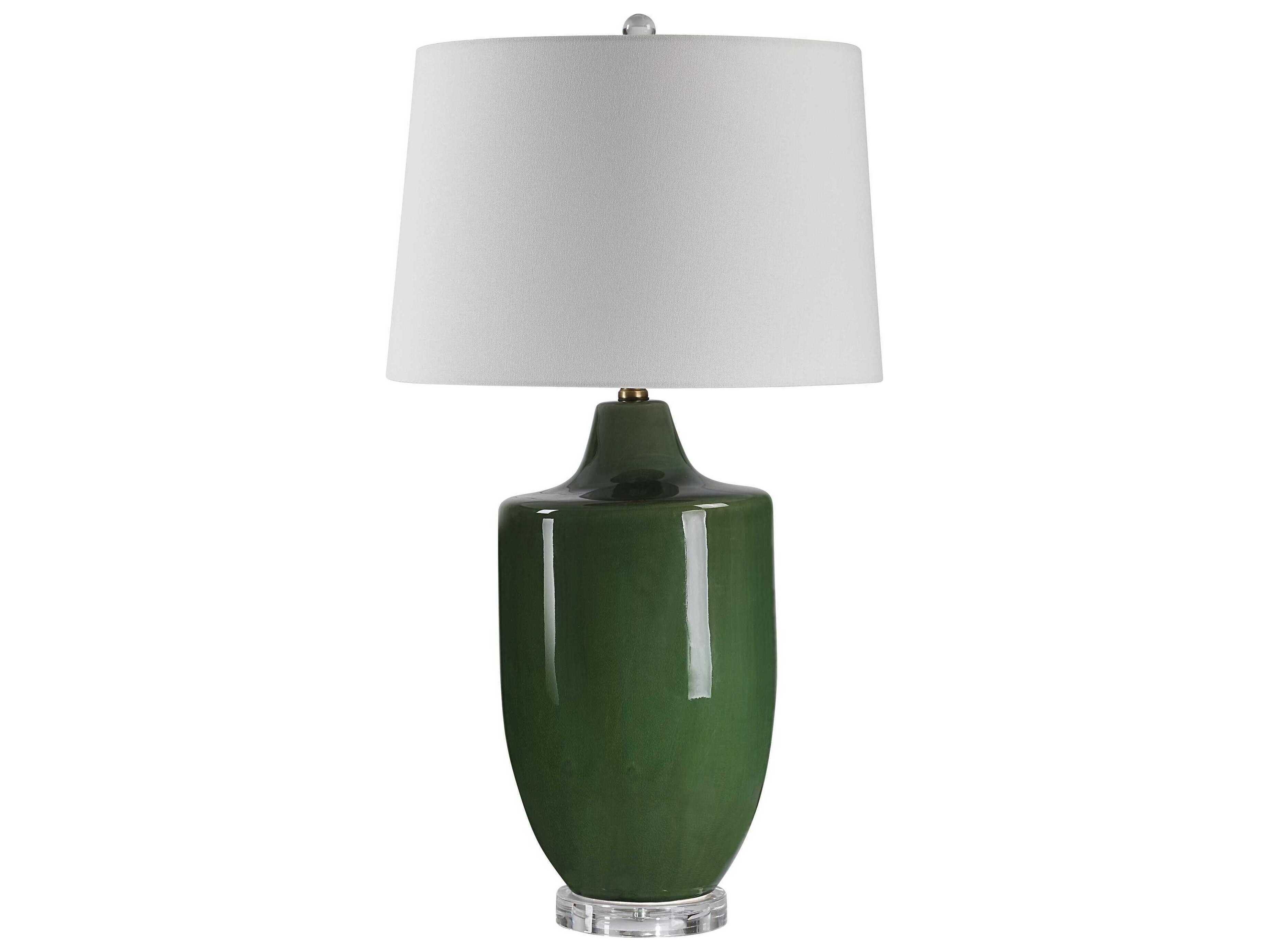Renwil Pesca Glazed Crackled Olive Green Buffet Lamp