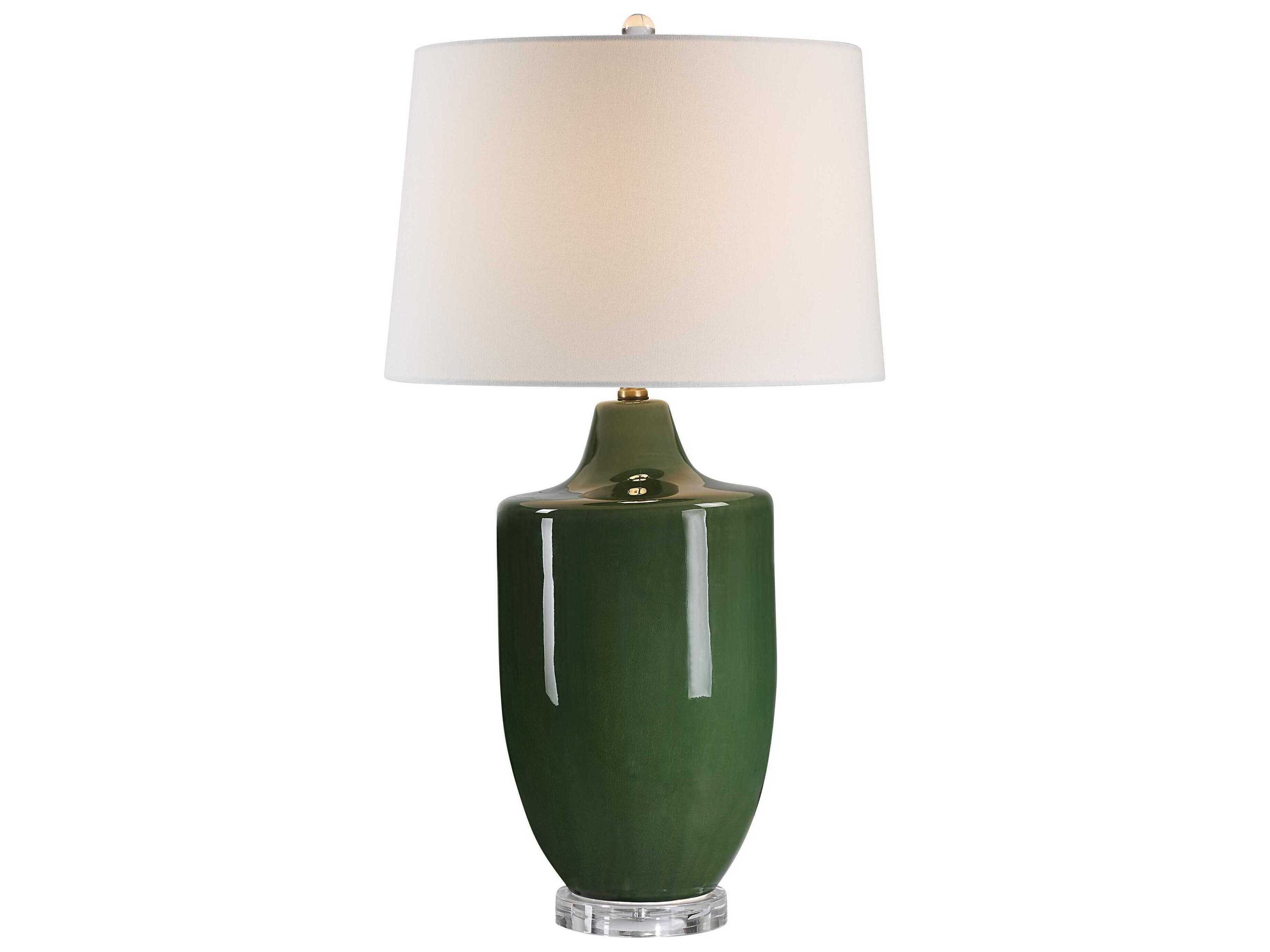 Renwil Pesca Glazed Crackled Olive Green Buffet Lamp
