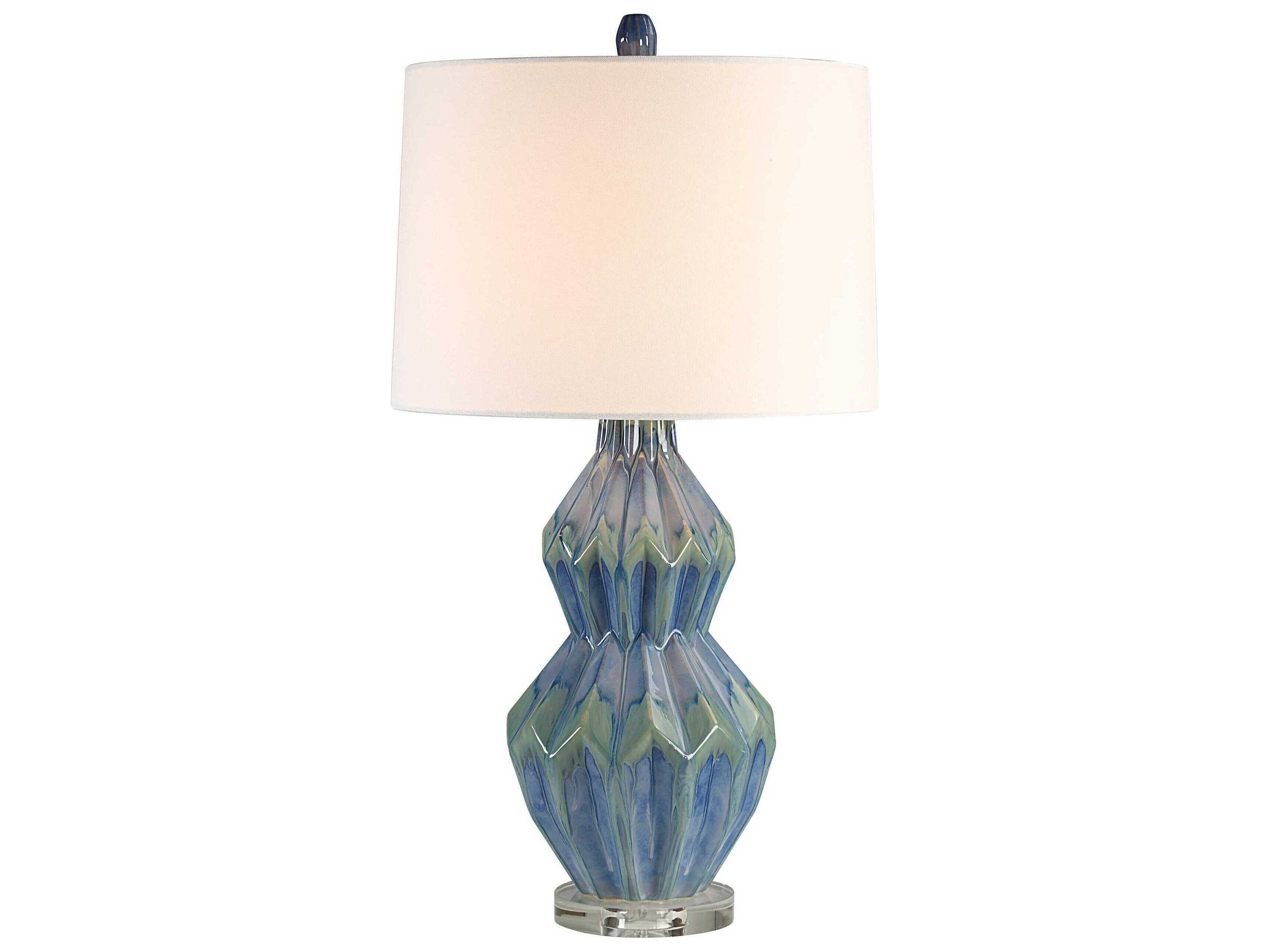 Renwil Serres Glazed Turquoise Blue Buffet Lamp