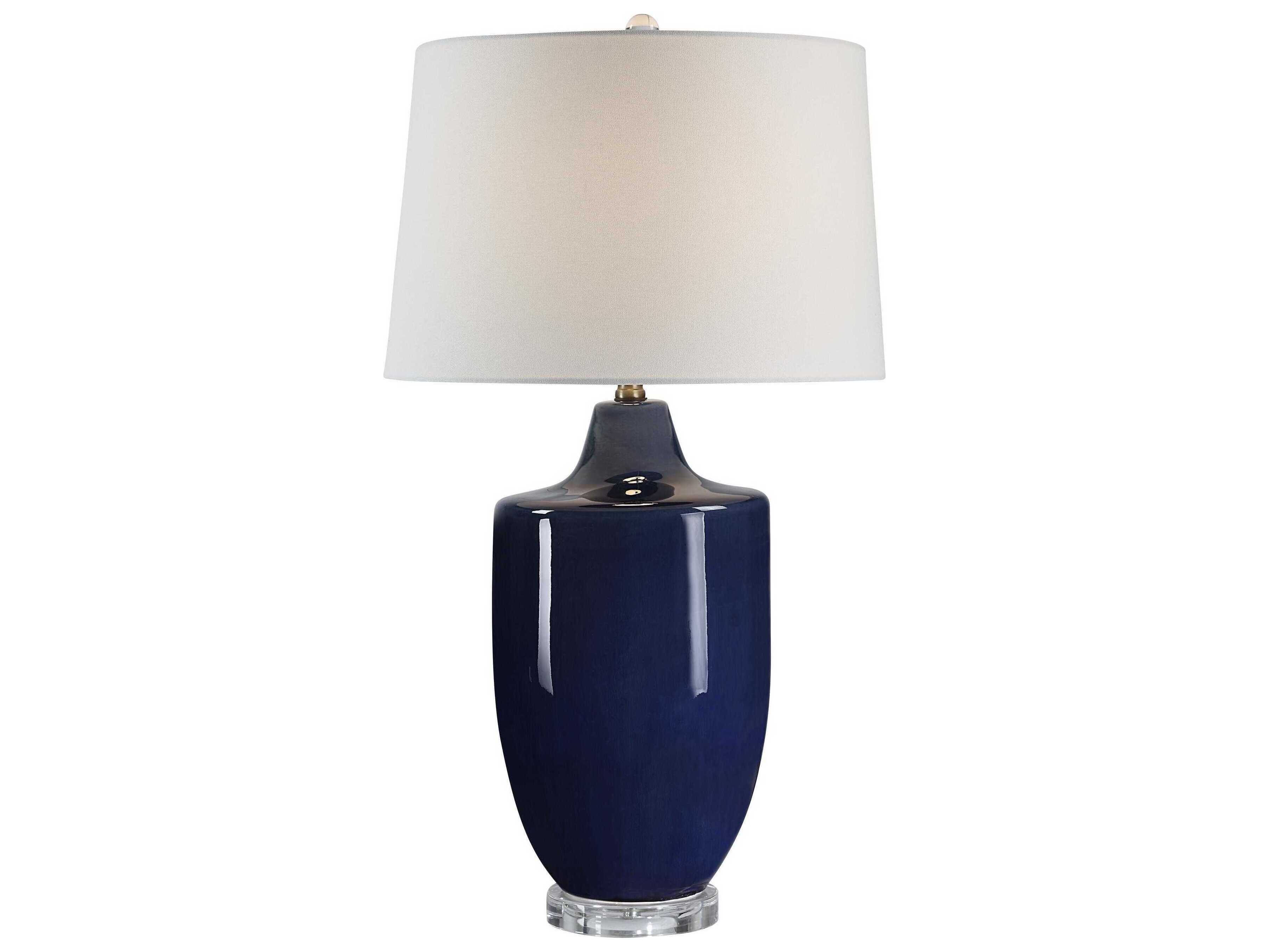 Renwil Decimus Glazed Crackled Navy Blue Buffet Lamp