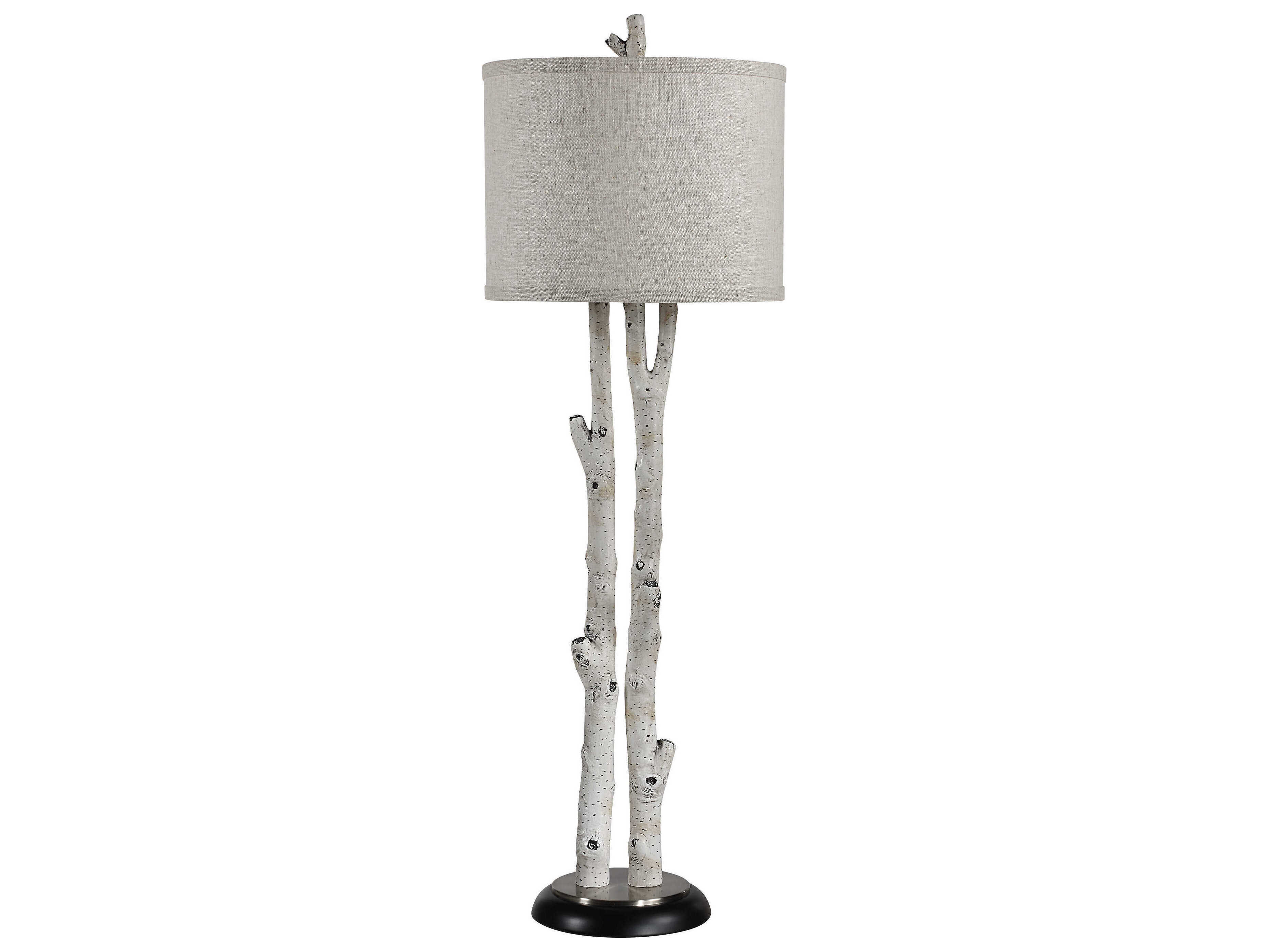 Renwil Leandro Faux Birch Tree Gray Buffet Lamp